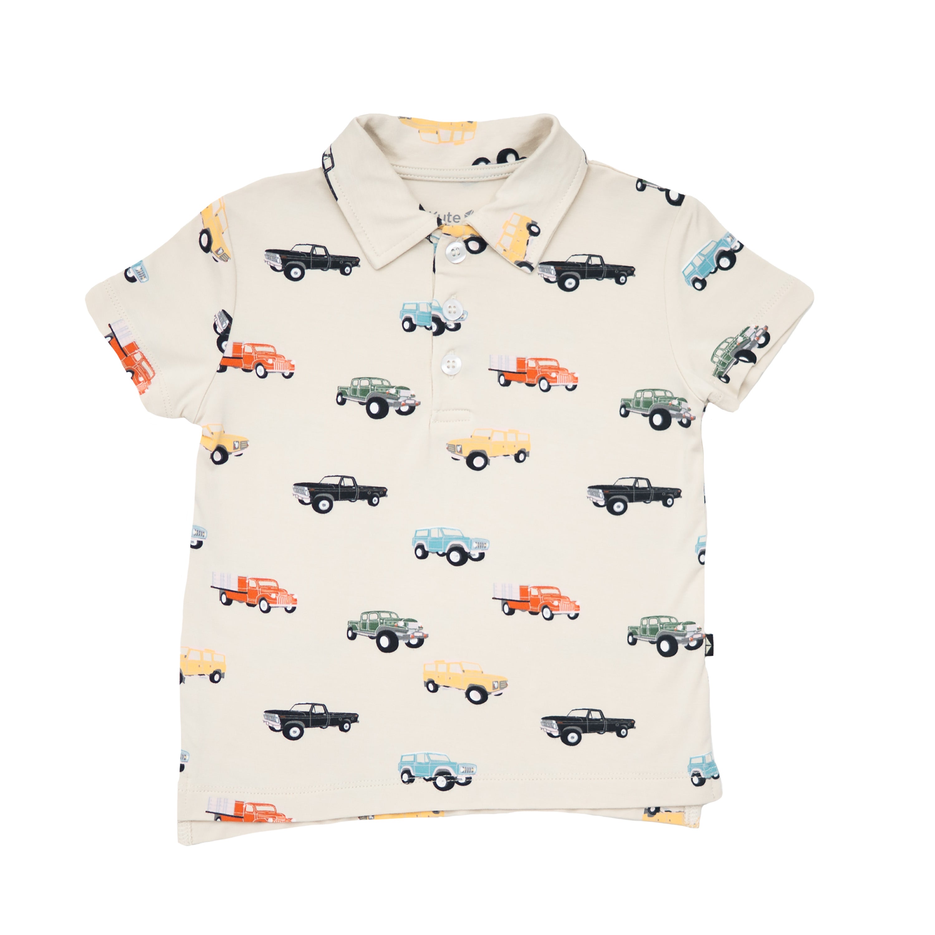 Toddler Short Sleeve Polo in Vintage Truck