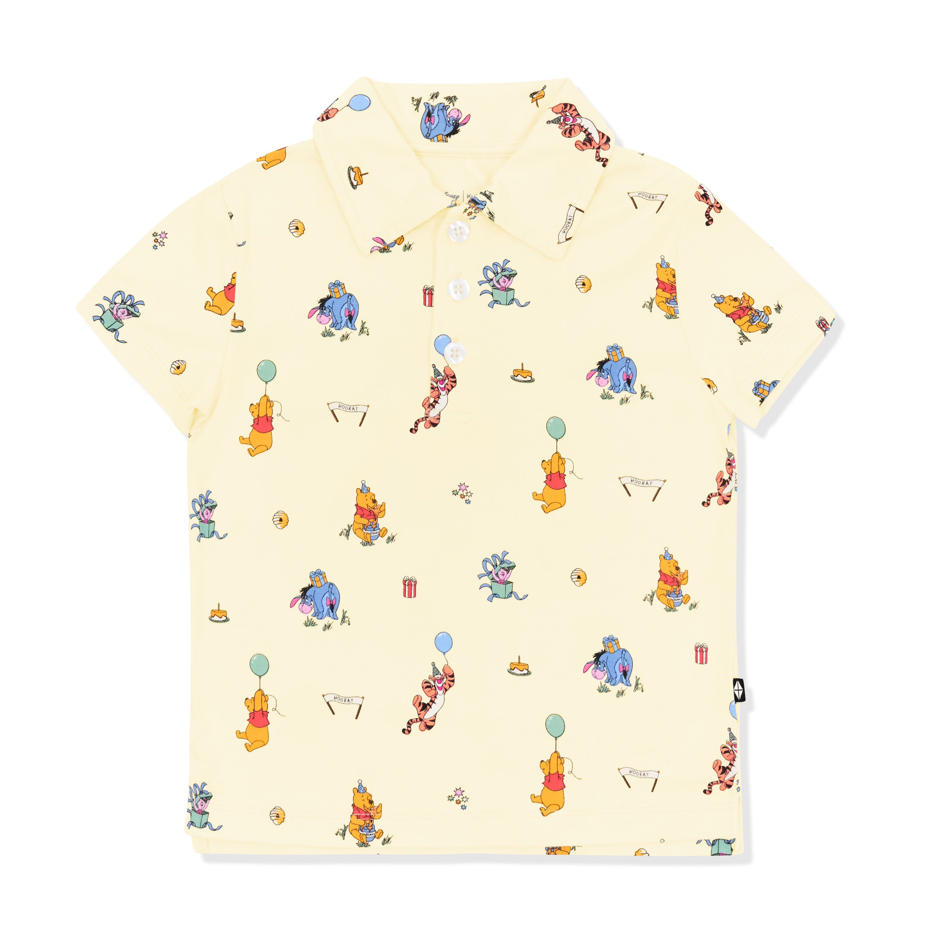 Product photo of the Toddler Short Sleeve Polo in Winnie the Pooh Celebration