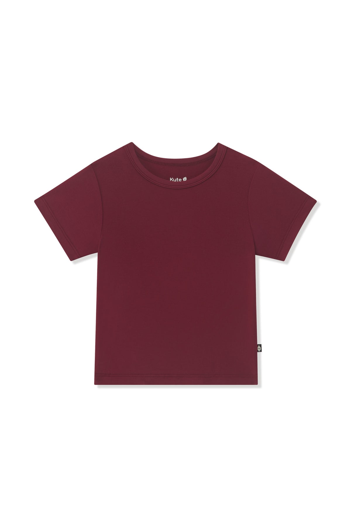 Toddler Basic Tee in Burgundy on a white background