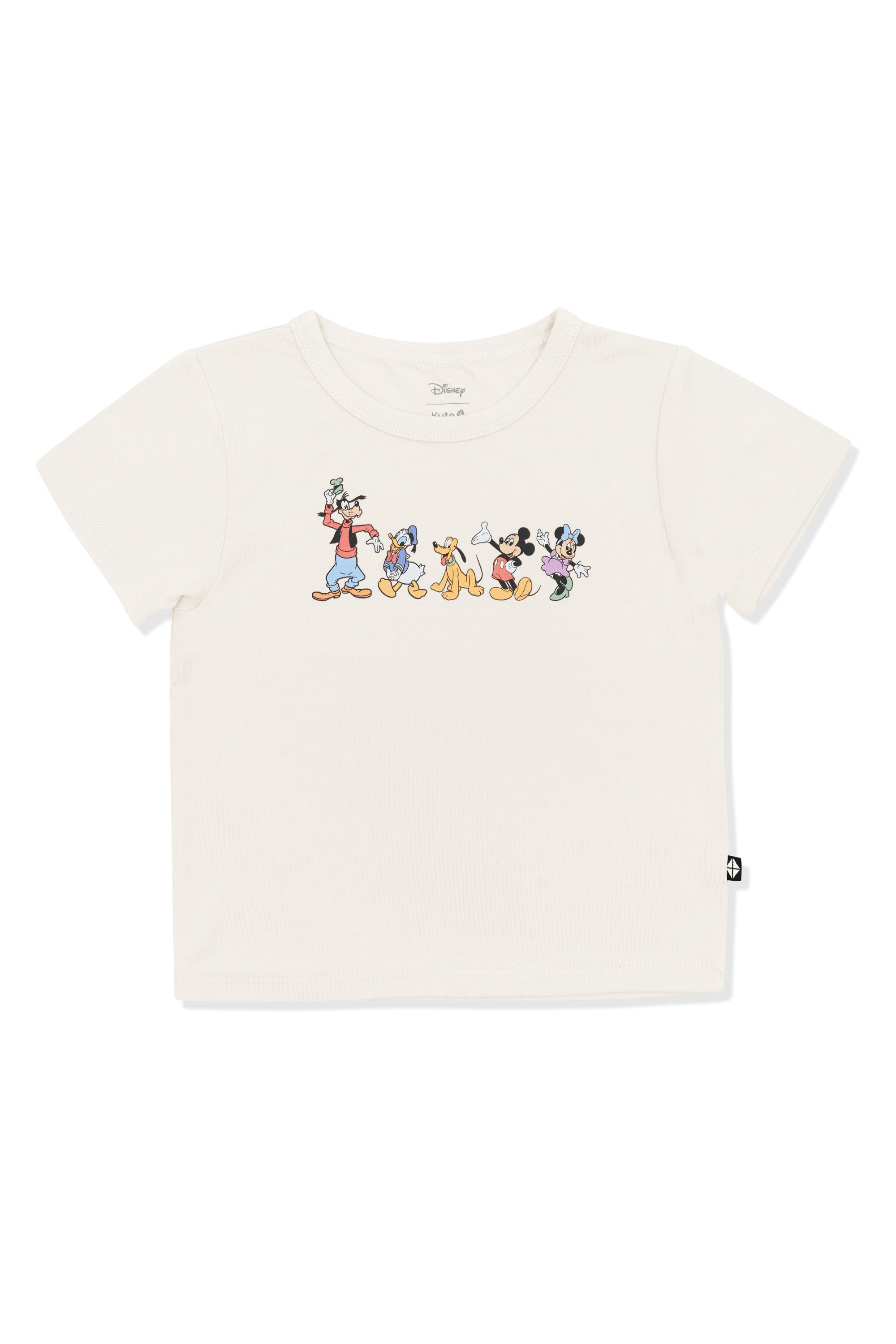Toddler Basic Tee with Mickey and Friends print on Ecru background