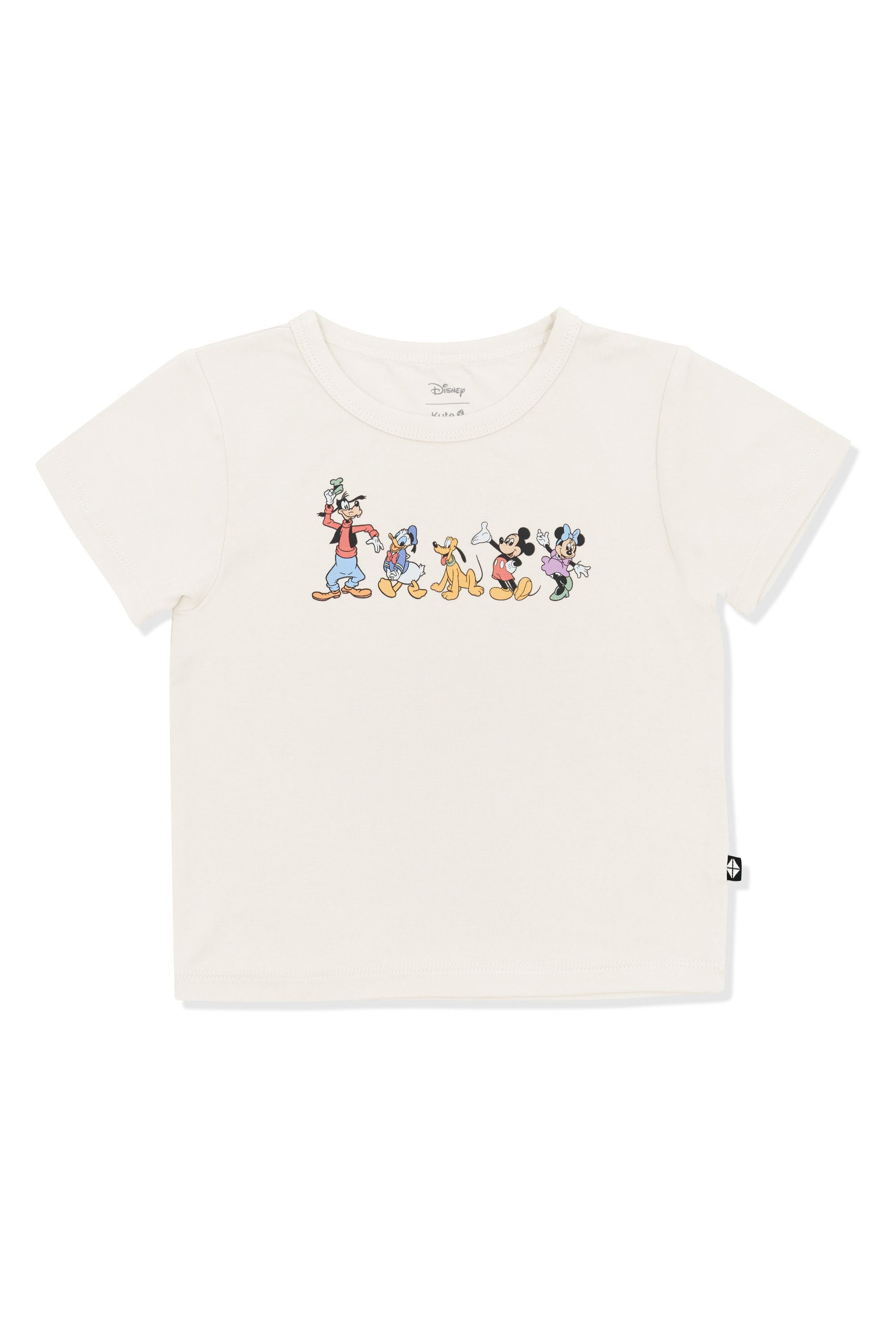 Toddler Basic Tee with Mickey and Friends print on Ecru background