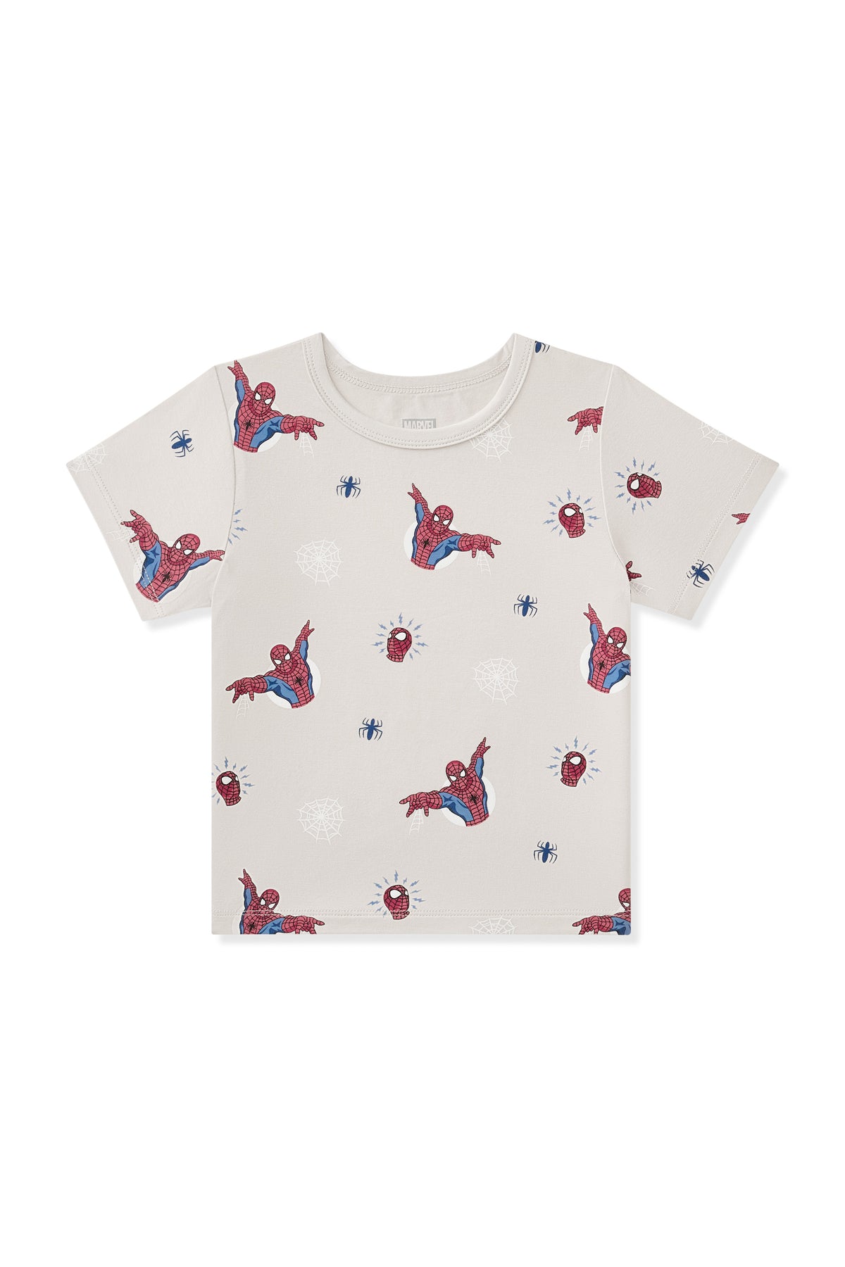 Oat Toddler Basic Tee with Spider-Man print on a white background