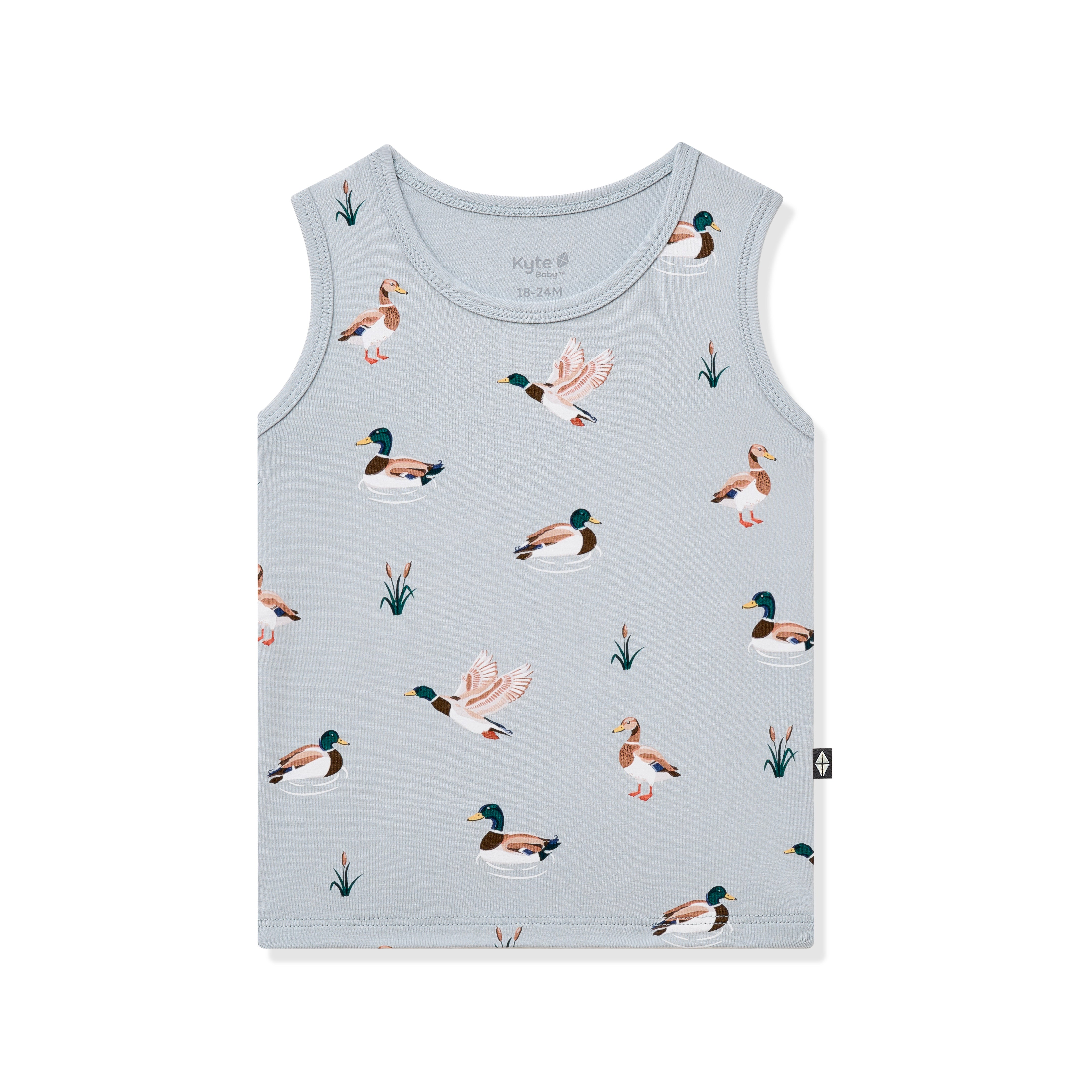 Product photo of the Toddler Tank Top in Mallard Duck shown on a white background