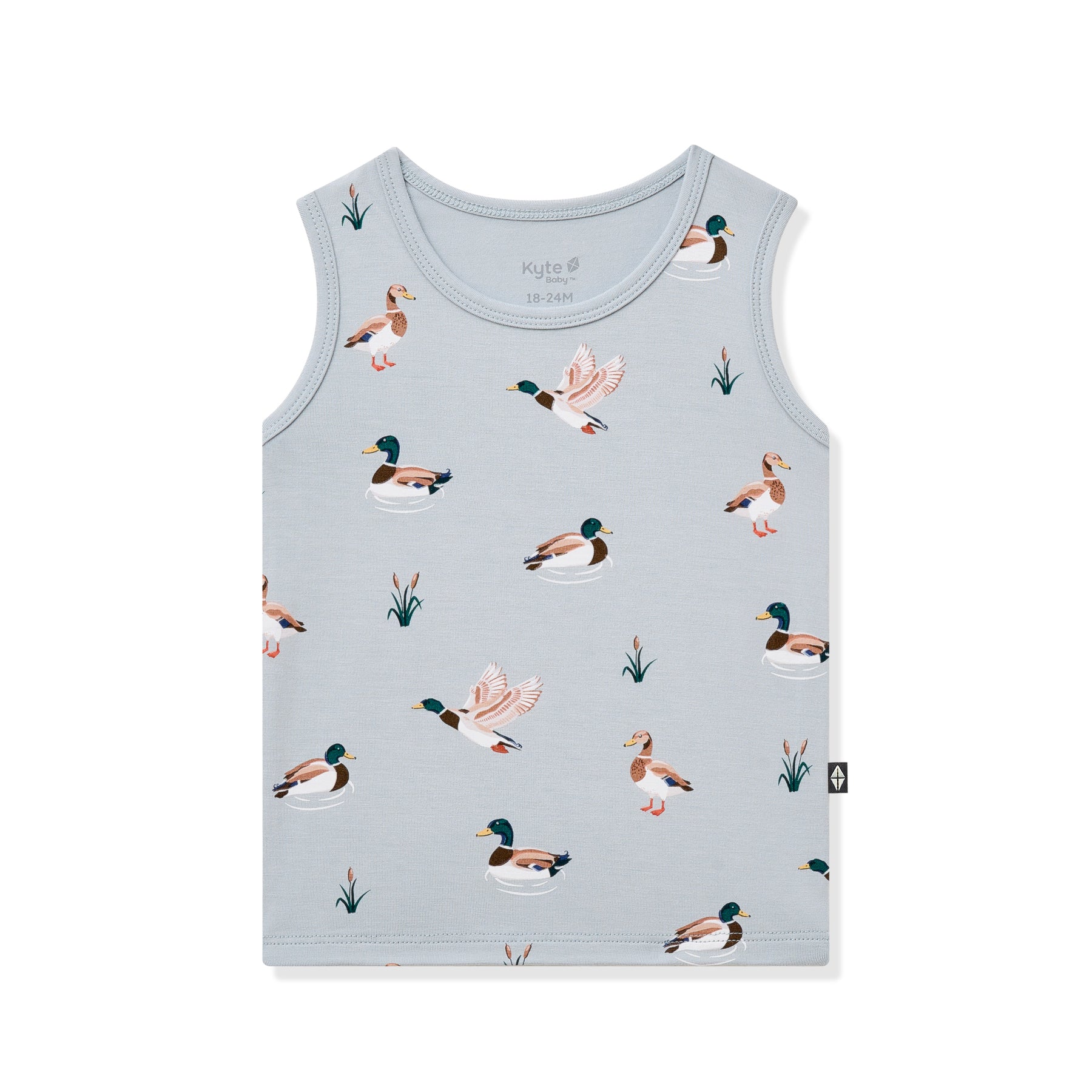Product photo of the Toddler Tank Top in Mallard Duck shown on a white background
