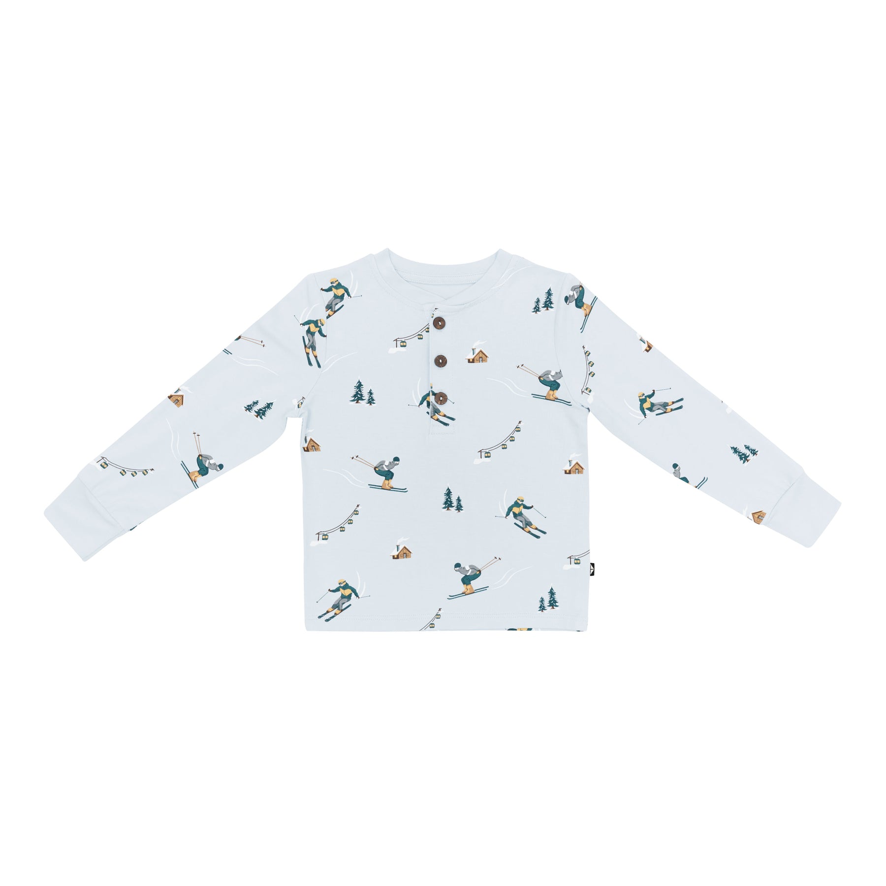 Product photo of the Long Sleeve Toddler Henley Tee in Ski