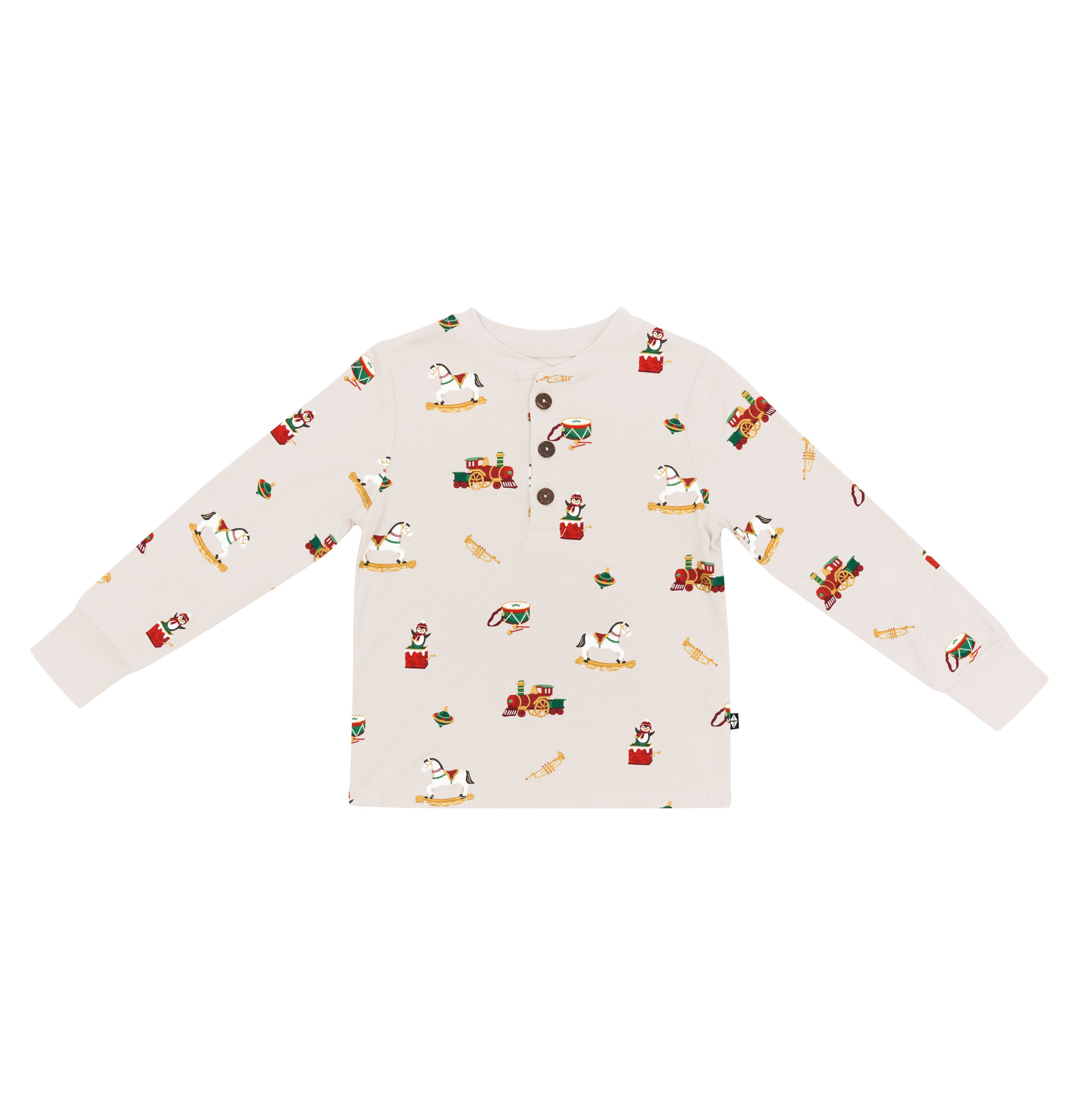 Product photo of the Long Sleeve Toddler Henley Tee in Vintage Toys
