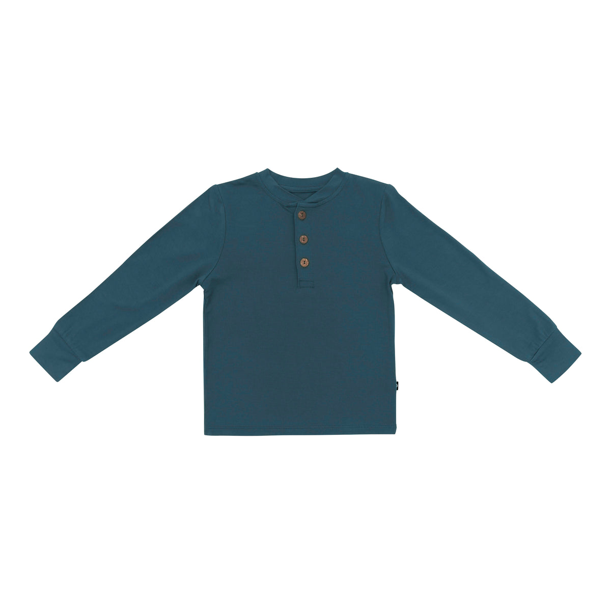 Product photo of the Long Sleeve Toddler Henley Tee in Atlantic