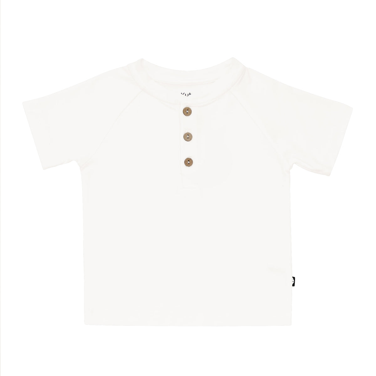 Product photo of the Short Sleeve Toddler Henley Tee in Cloud