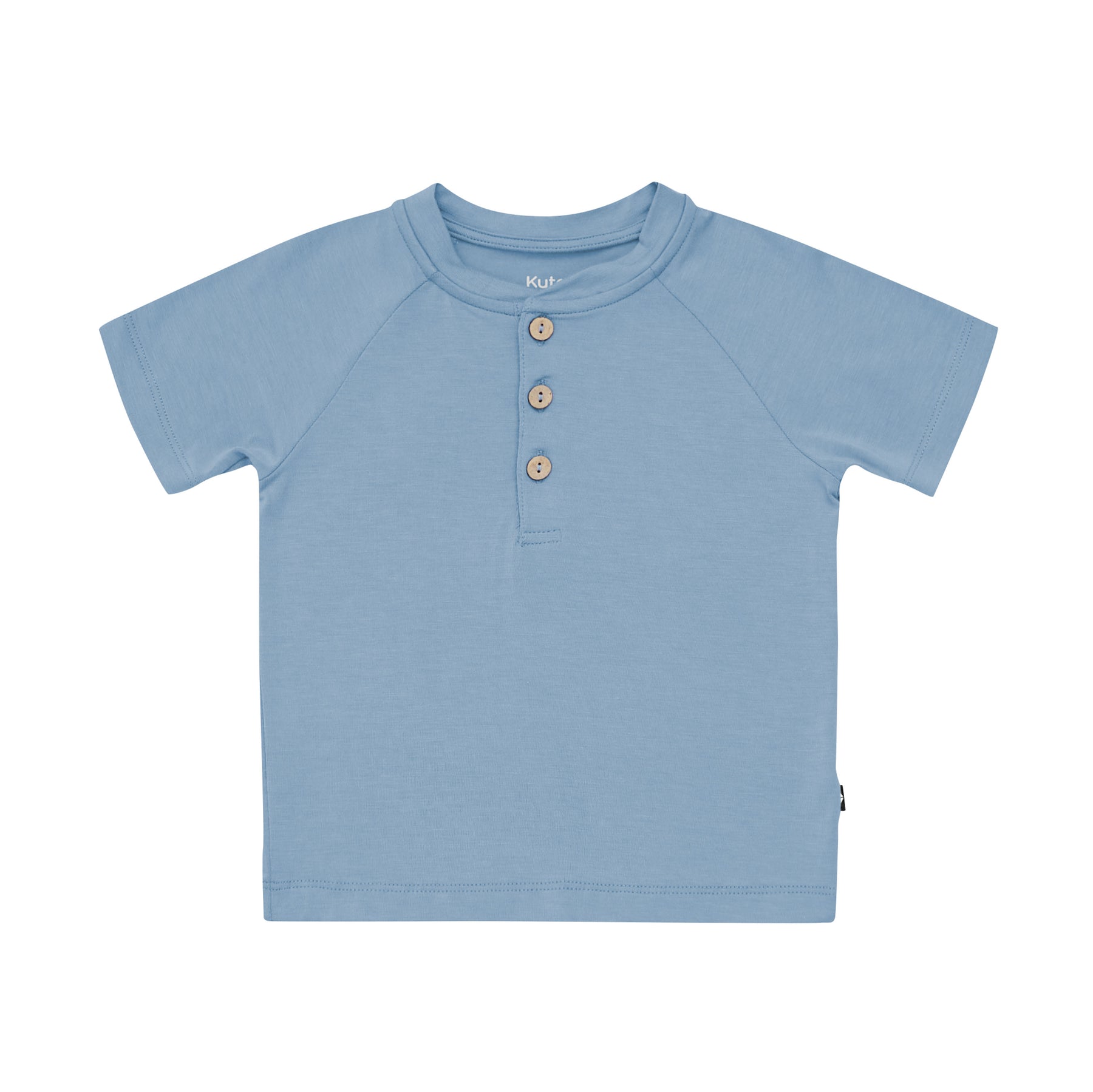 Product photo of the Short Sleeve Toddler Henley Tee in Slate