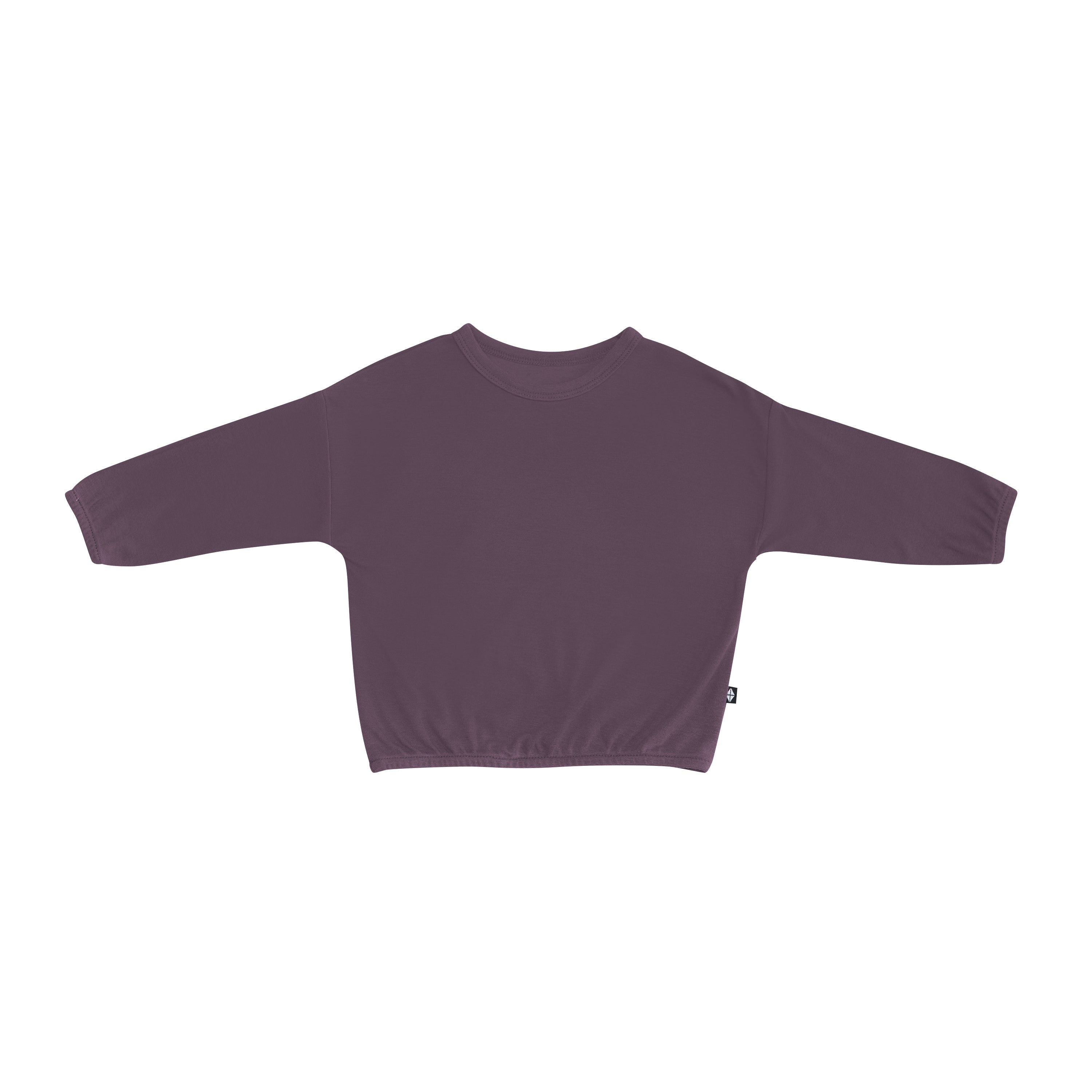 Bamboo Jersey Long Sleeve Drop Shoulder Top in Currant