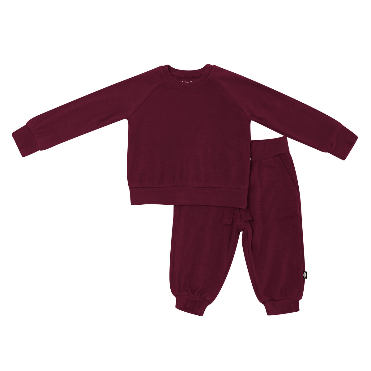 Red Bamboo Jersey Jogger Set in Burgundy