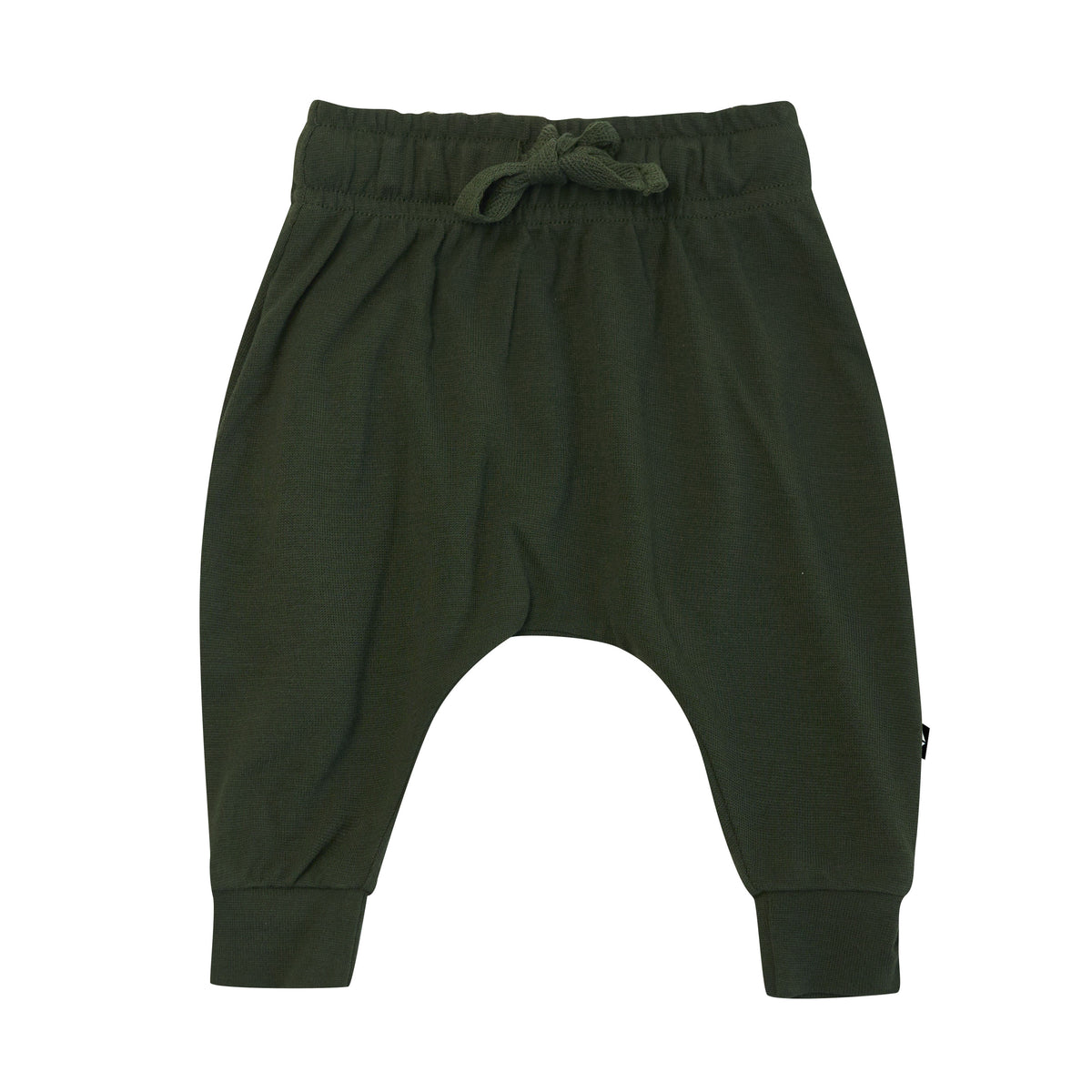 Drawstring Bamboo Jersey Harem Pants in Fir