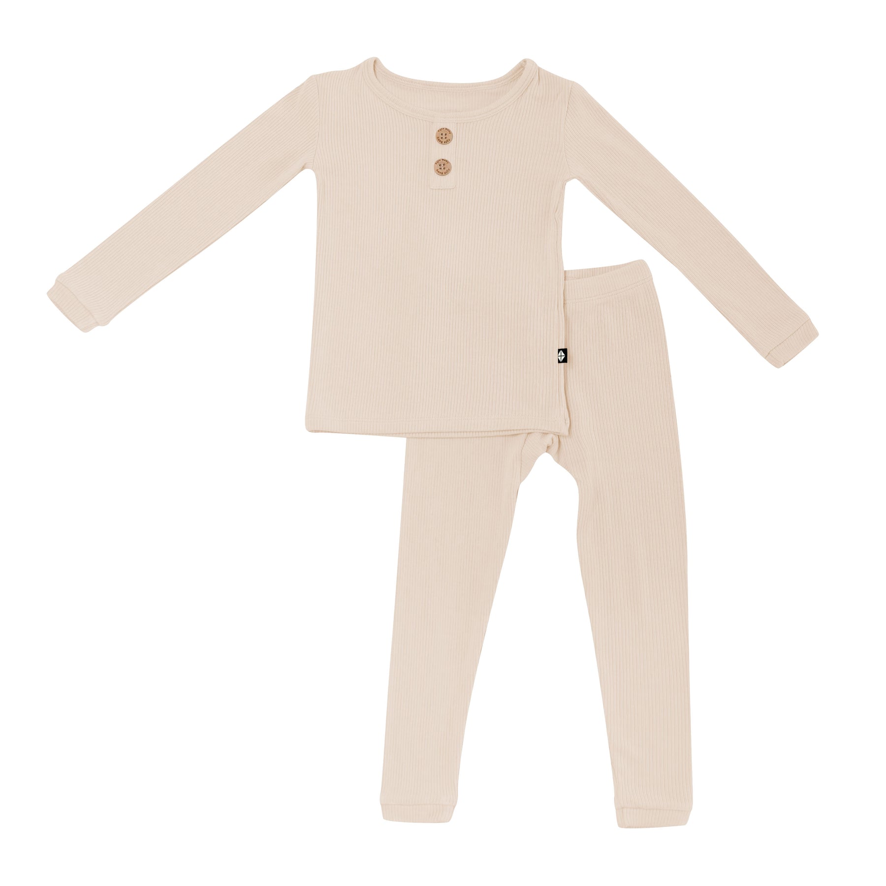 Product photo of the Ribbed Henley Set in Bisque