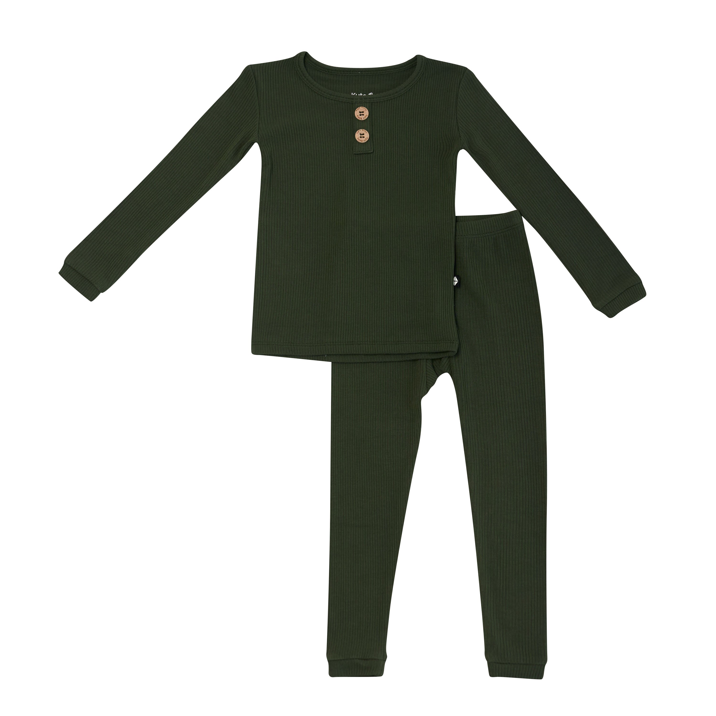 Product photo of the Ribbed Henley Set in Fir