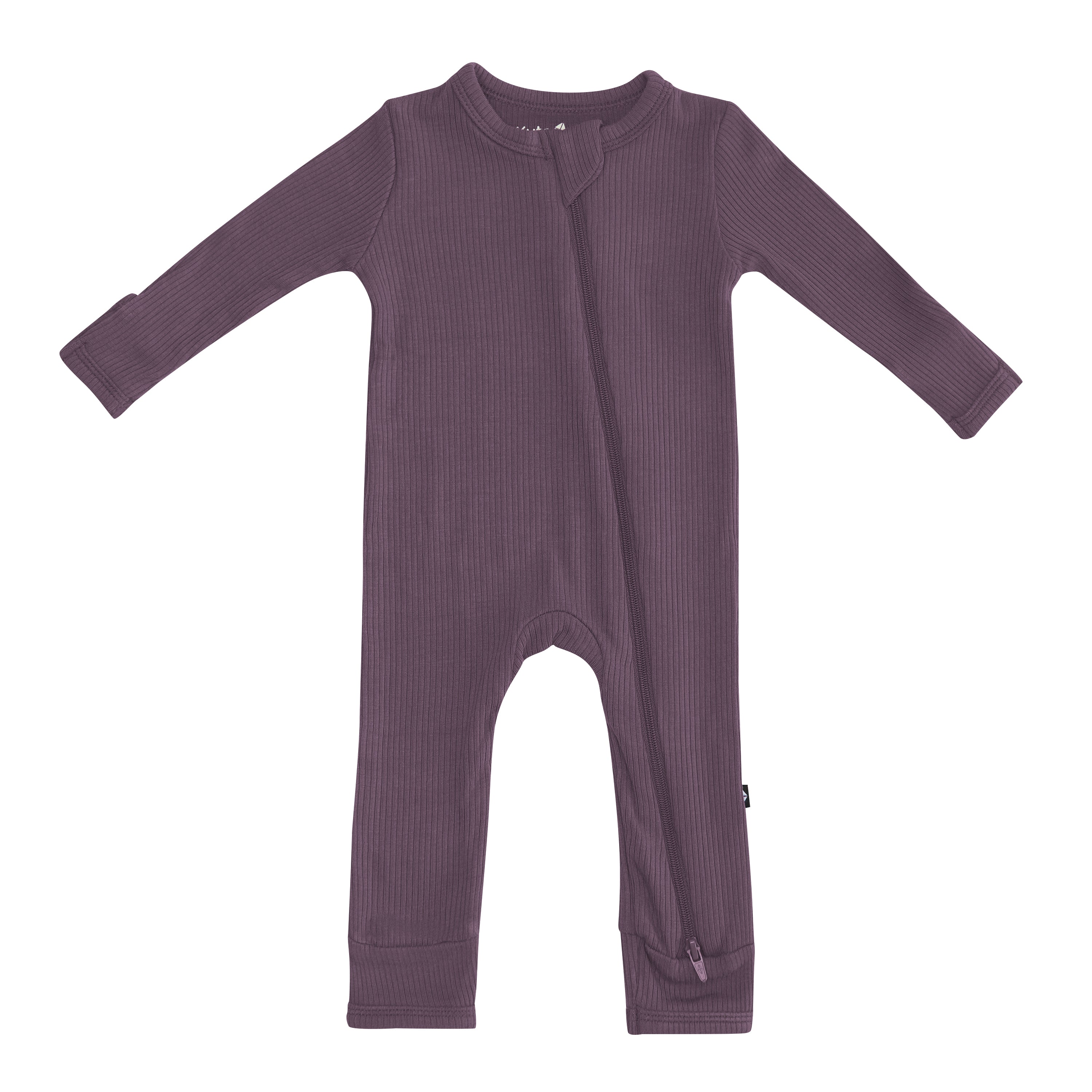 Ribbed Zipper Romper in Currant