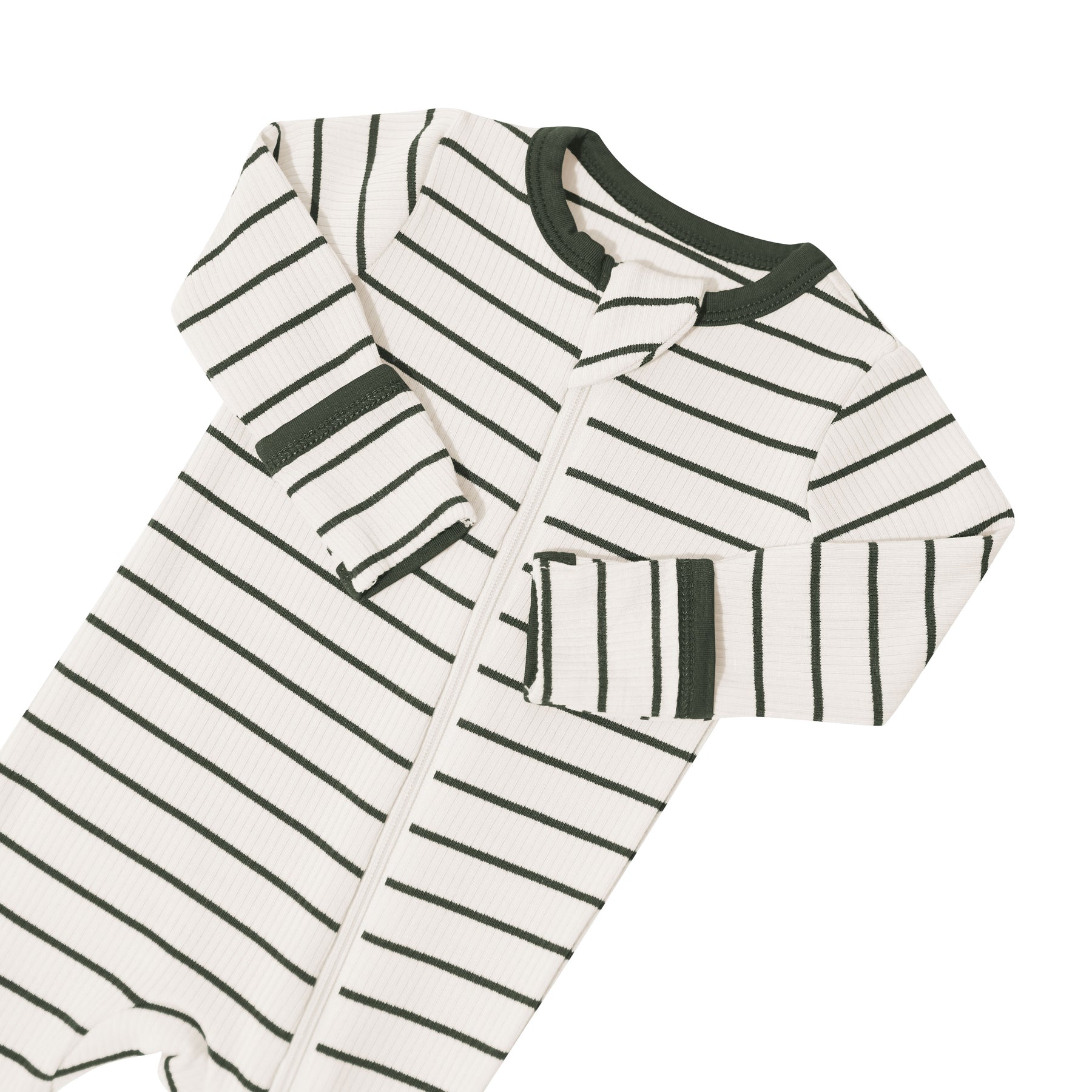 Close up of the zipper garage, zipper track and fold over hand cuffs