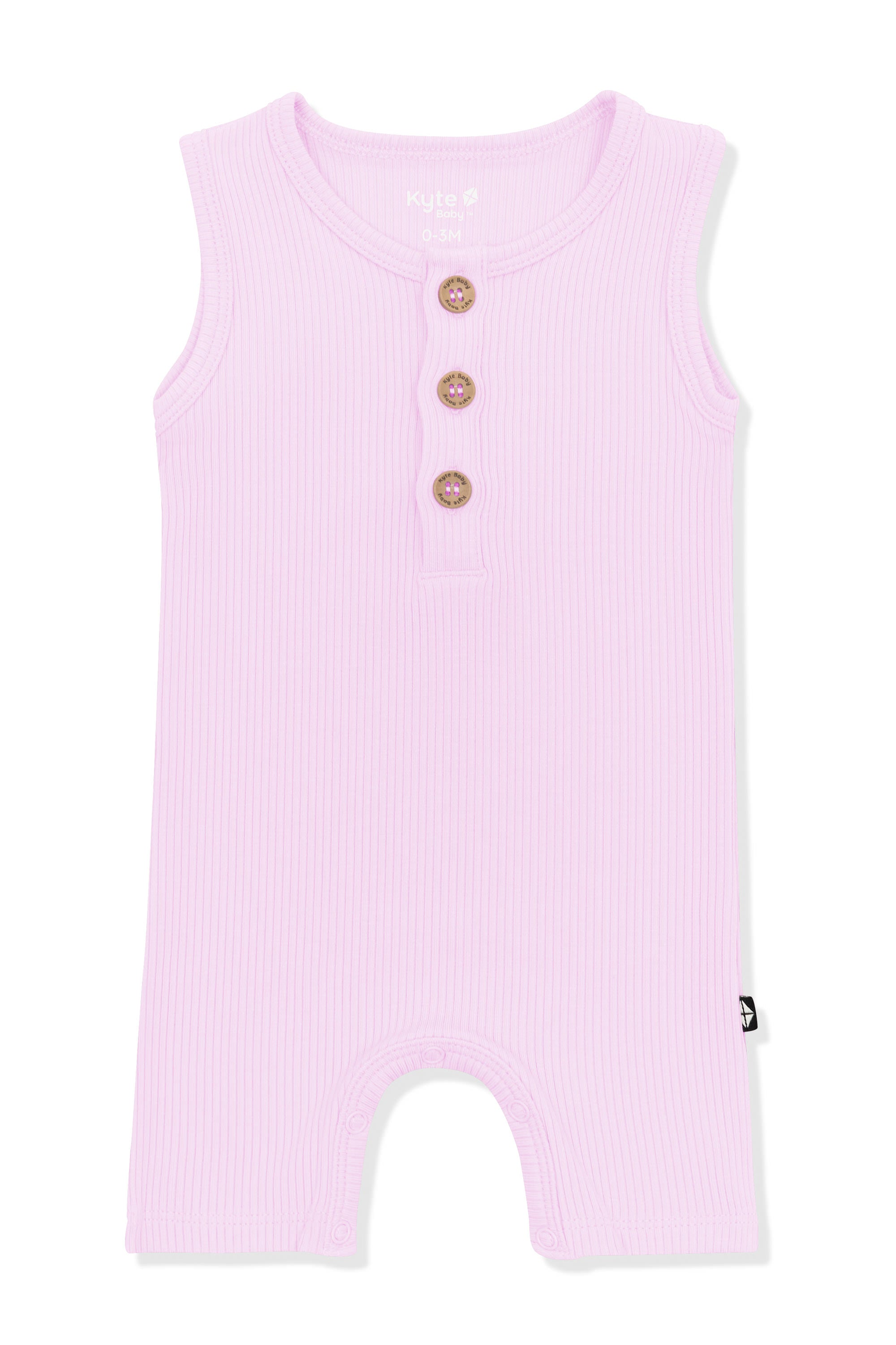 Product photo of the Ribbed Sleeveless Shortall in Thistle on a white surface