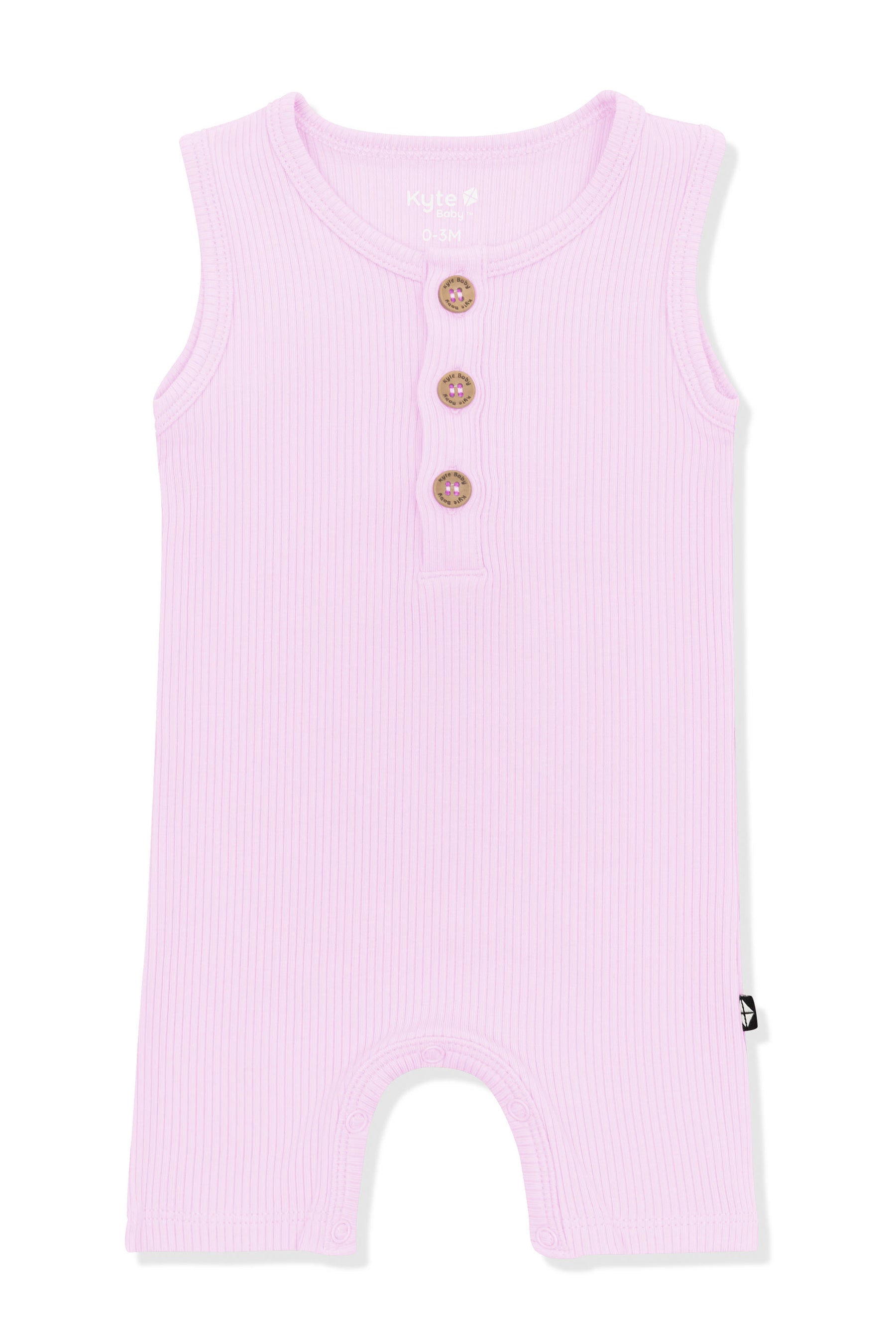 Product photo of the Ribbed Sleeveless Shortall in Thistle on a white surface