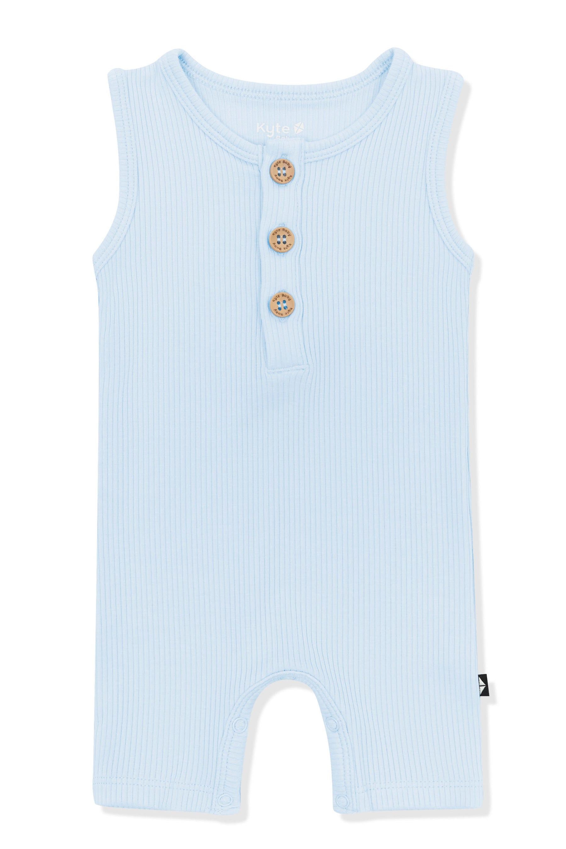 Product photo of the Ribbed Sleeveless Shortall in Breeze on a white background