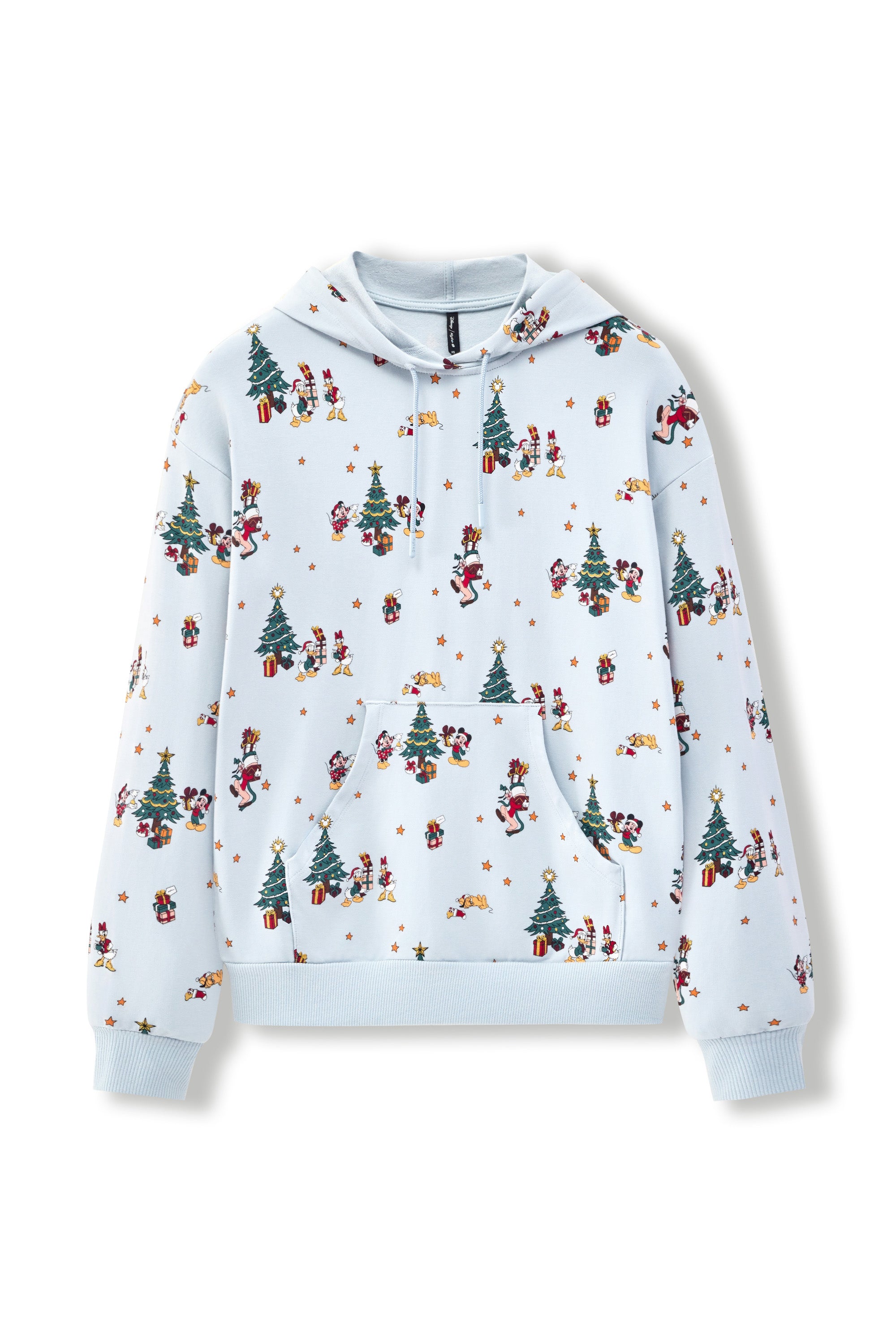 Women's Hoodie in Mickey & Friends Christmas print on a white background