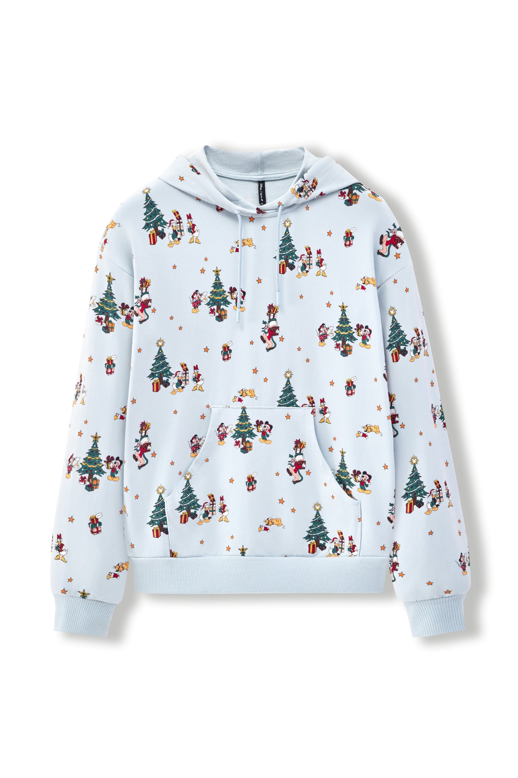 Women's Hoodie in Mickey & Friends Christmas print on a white background
