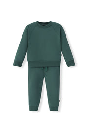 Long Sleeve Jogger Set in Cypress color on a white background