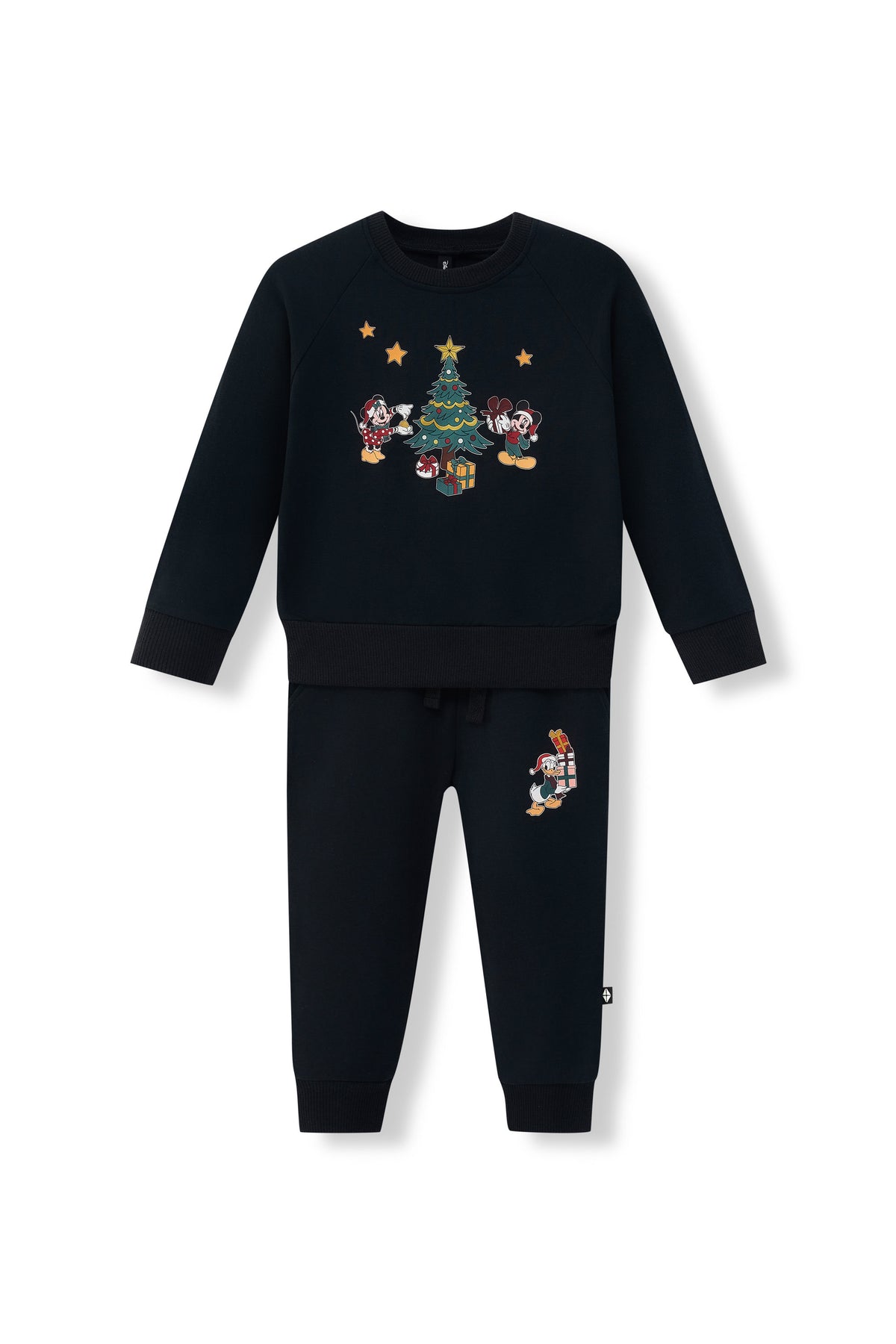 Long Sleeve Jogger Set in Mickey & Friends Christmas on Ice color on a white background