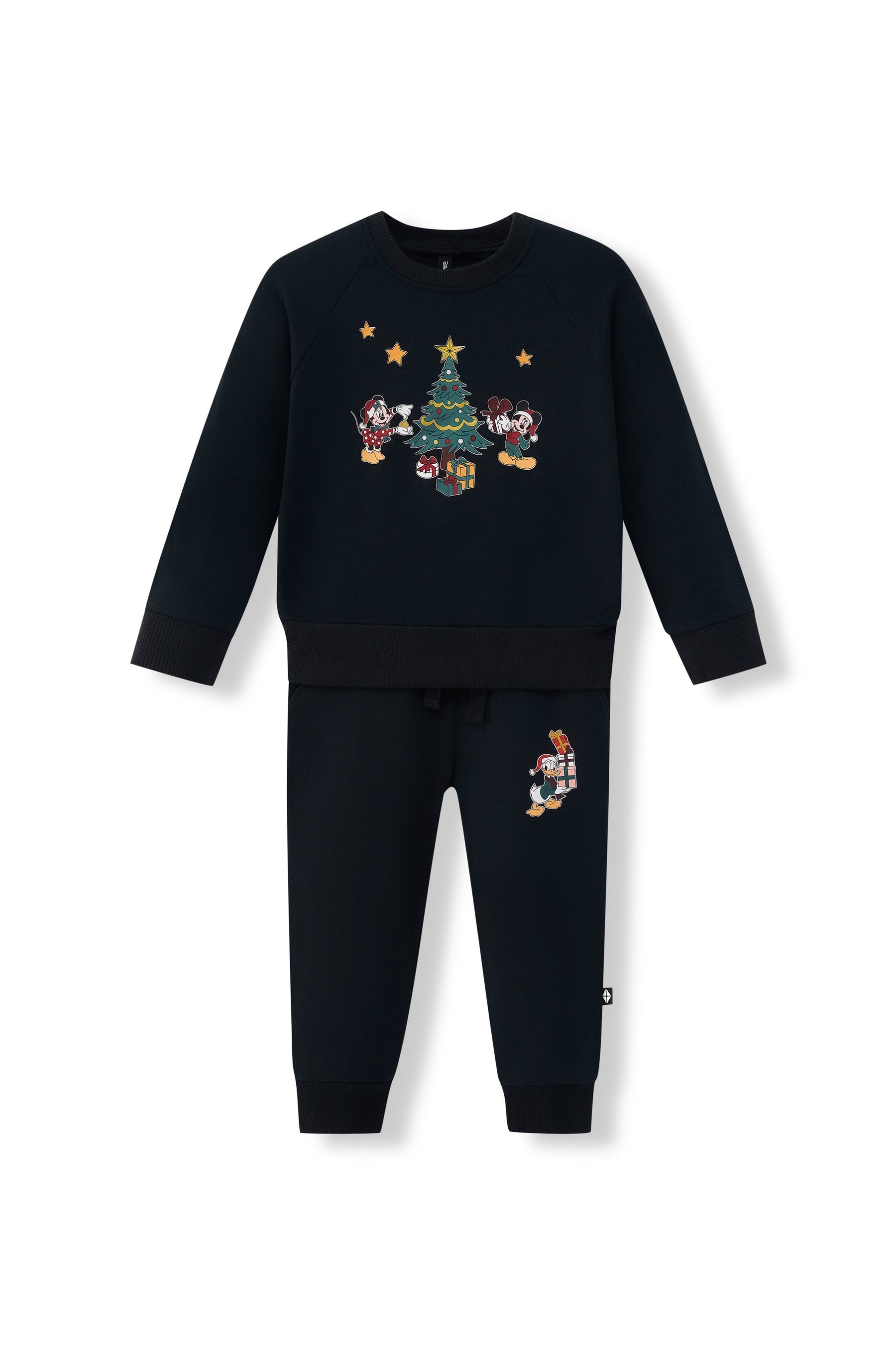 Long Sleeve Jogger Set in Mickey & Friends Christmas on Ice color on a white background