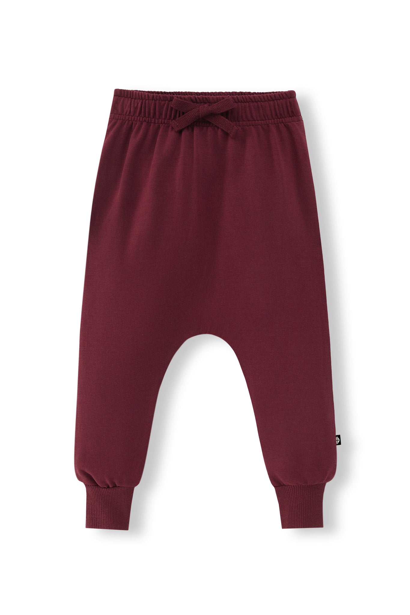 Harem Pants in Burgundy color on a white background