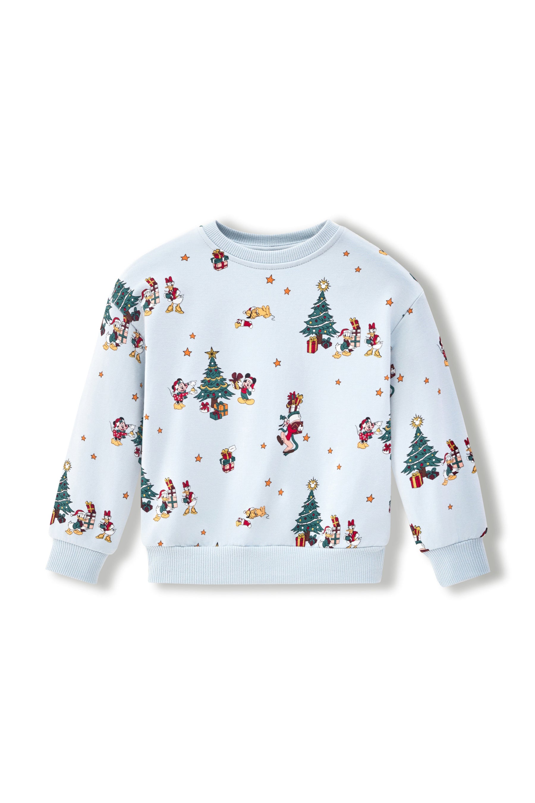 Sweatshirt in Mickey & Friends Christmas print on a white background