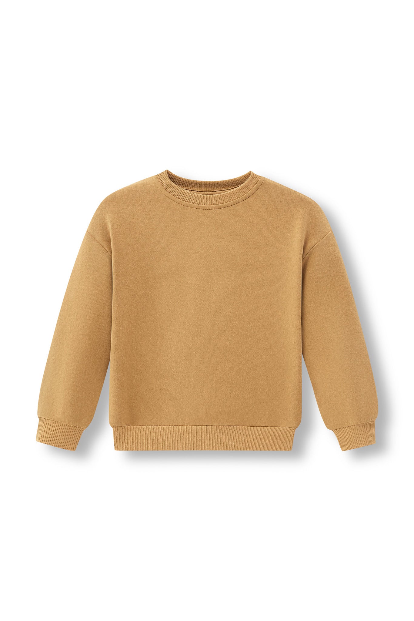 Sweatshirt in Ochre color on a white background