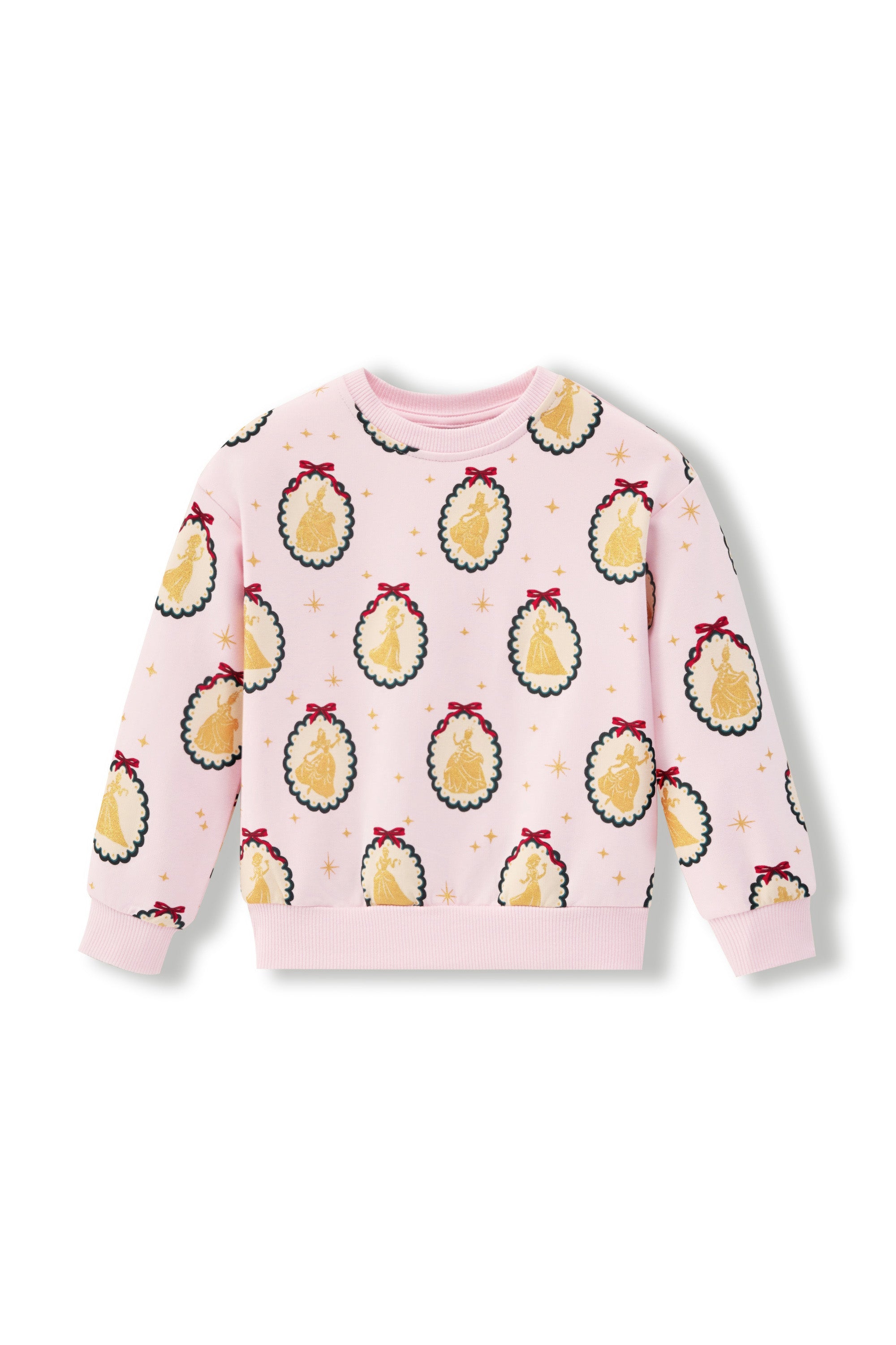 Sweatshirt in Princess Holiday Portraits print on a white background