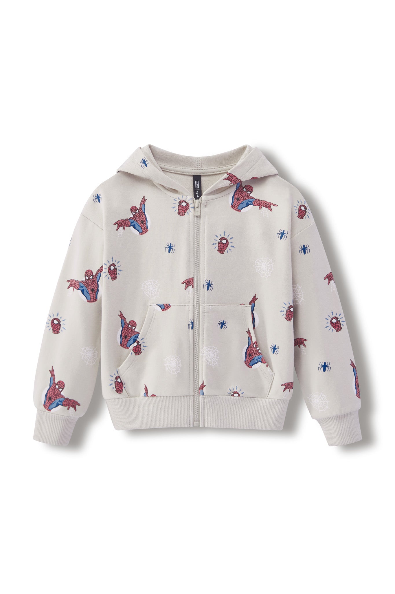 Zip up hoodie with a spiderman print