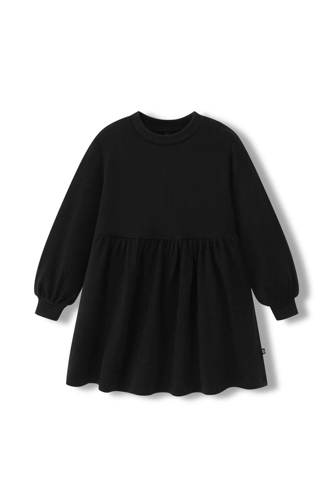 Long Sleeve Skater Dress in Midnight color on a white background