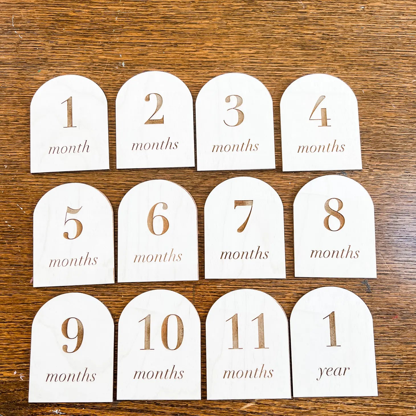 Emily Can Letter Arches Wooden Monthly Milestone Plaques