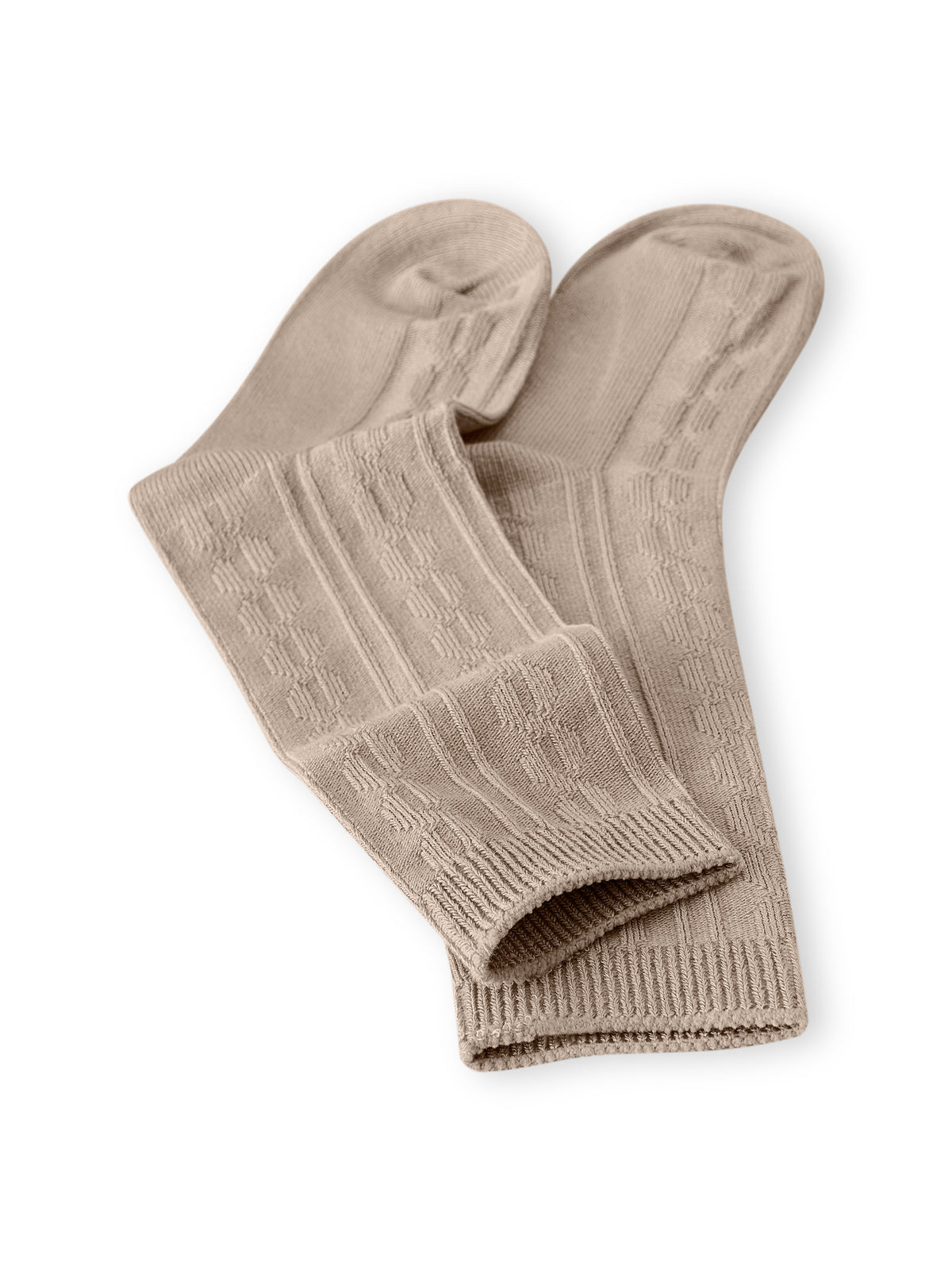 Knee High Socks in Bisque on a white background