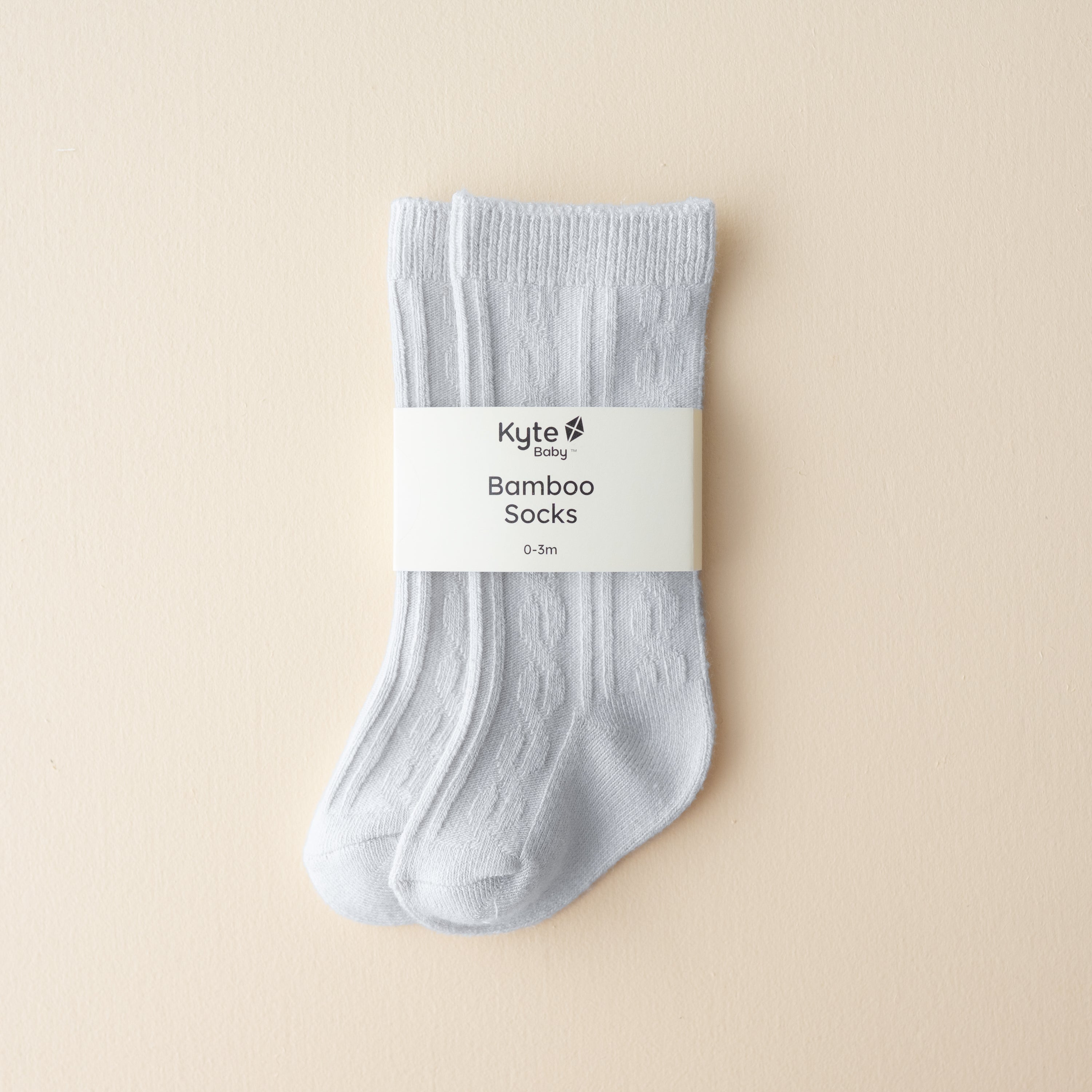 Knee High Socks in Storm shown in its packaging