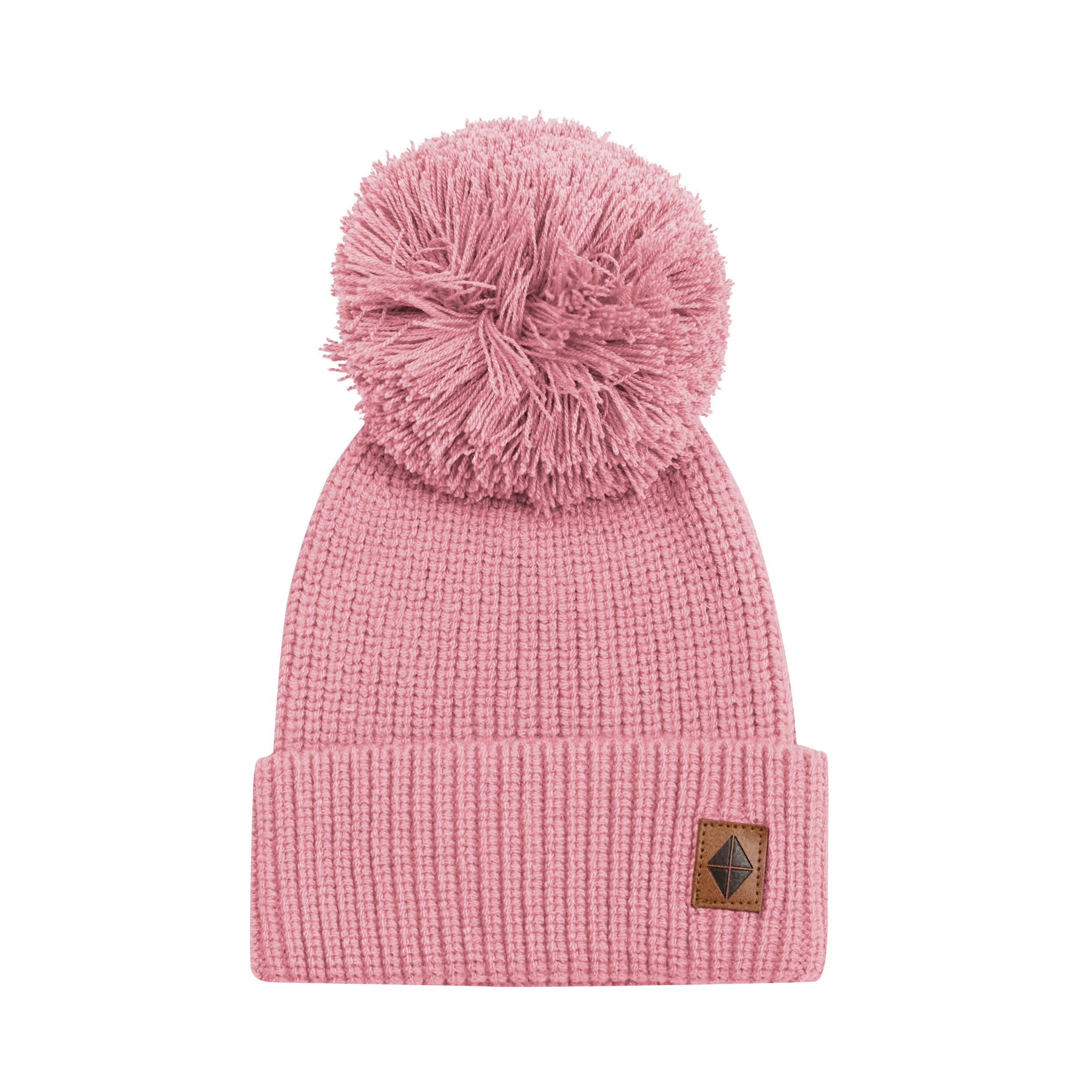 Chunky Knit Pom Beanie in Apple Blossom