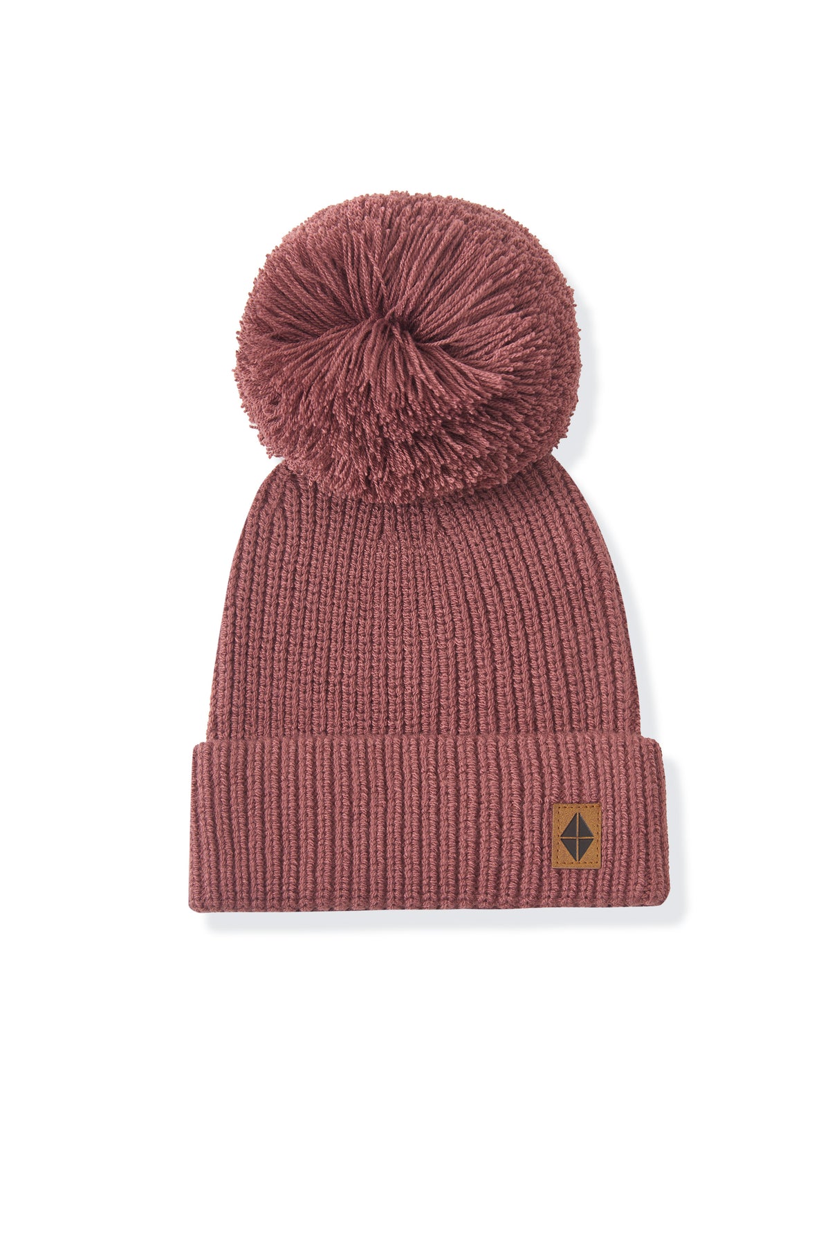 Chunky Knit Pom Beanie in Ember