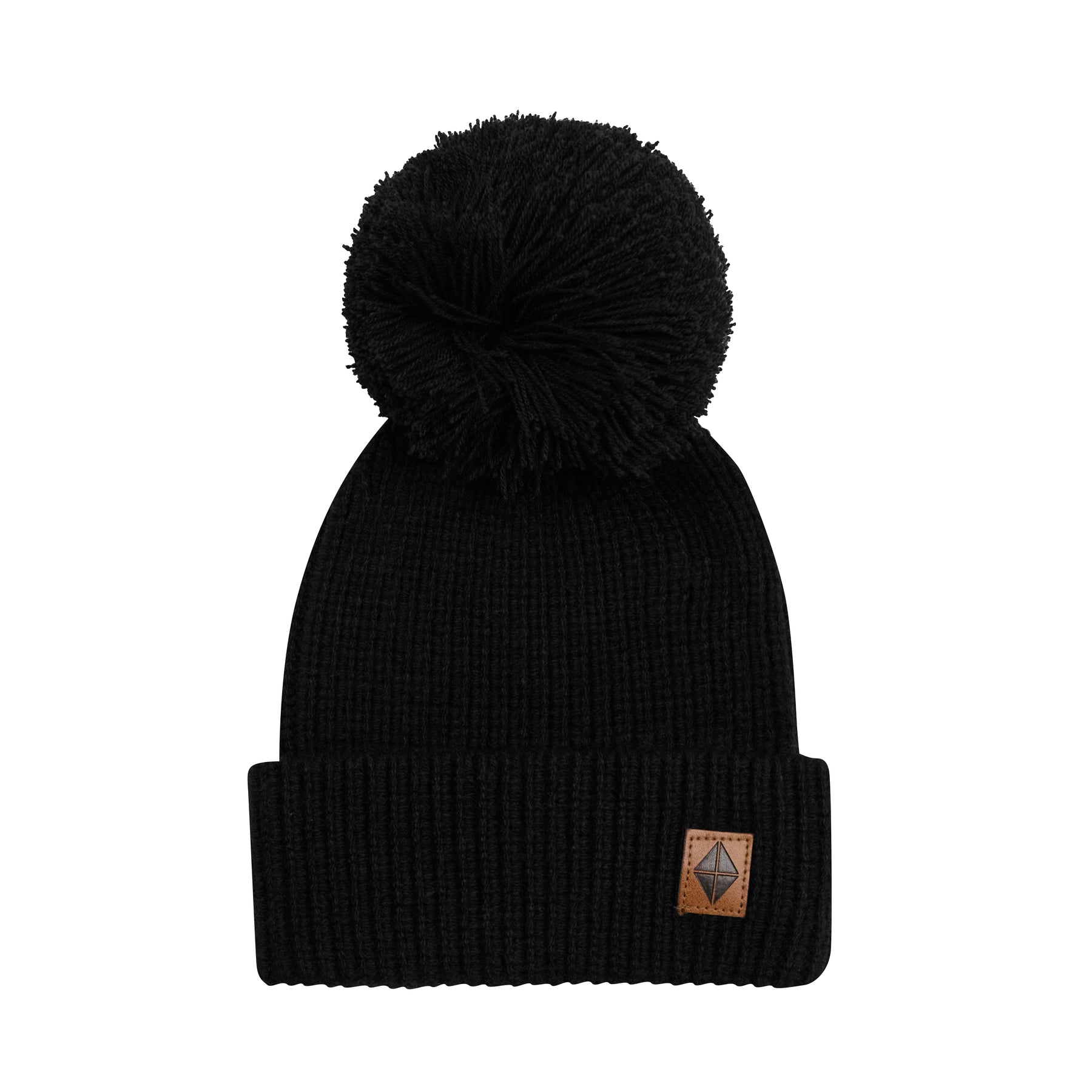 Chunky Knit Pom Beanie in Midnight