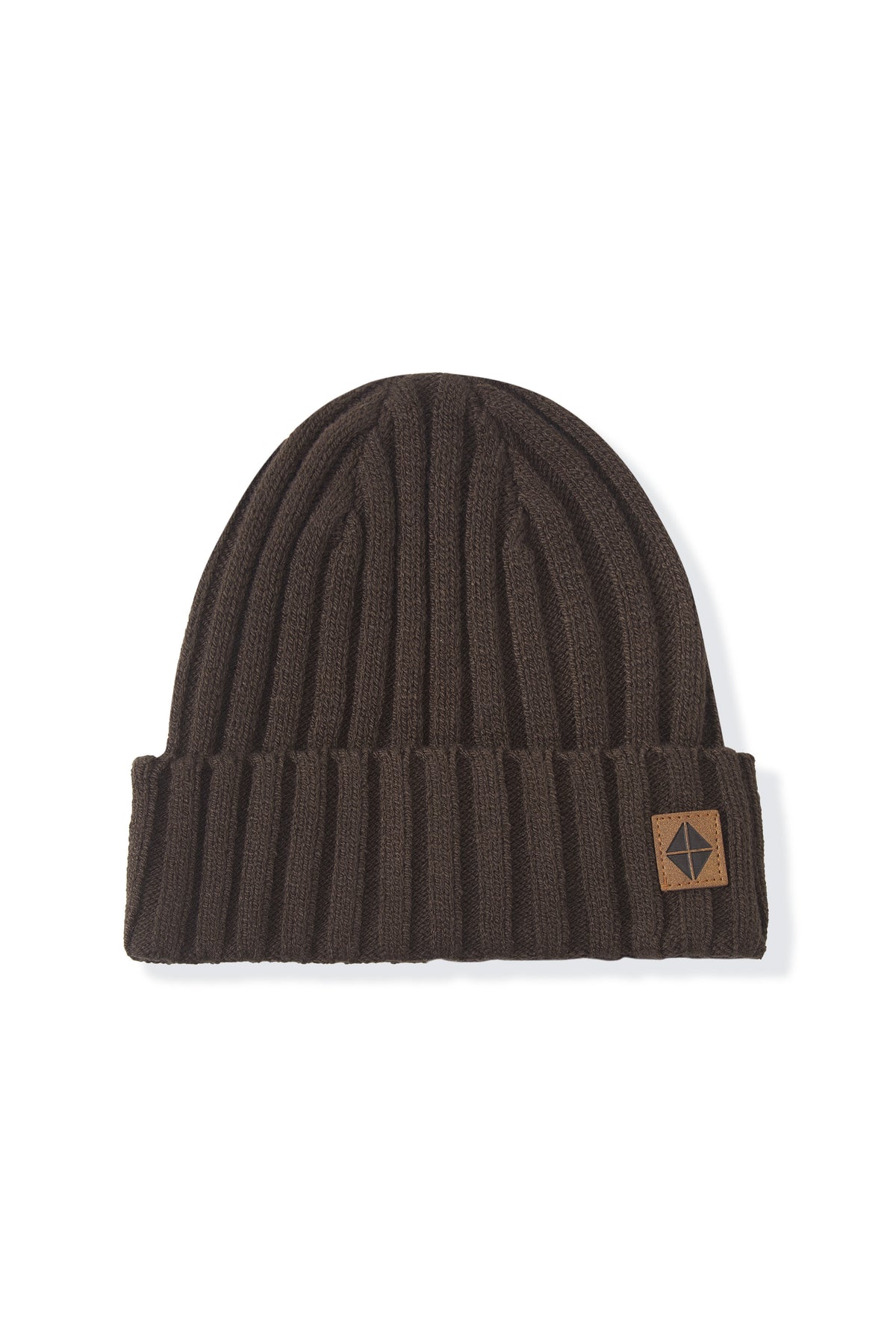 Chunky Knit Ribbed Beanie in Espresso