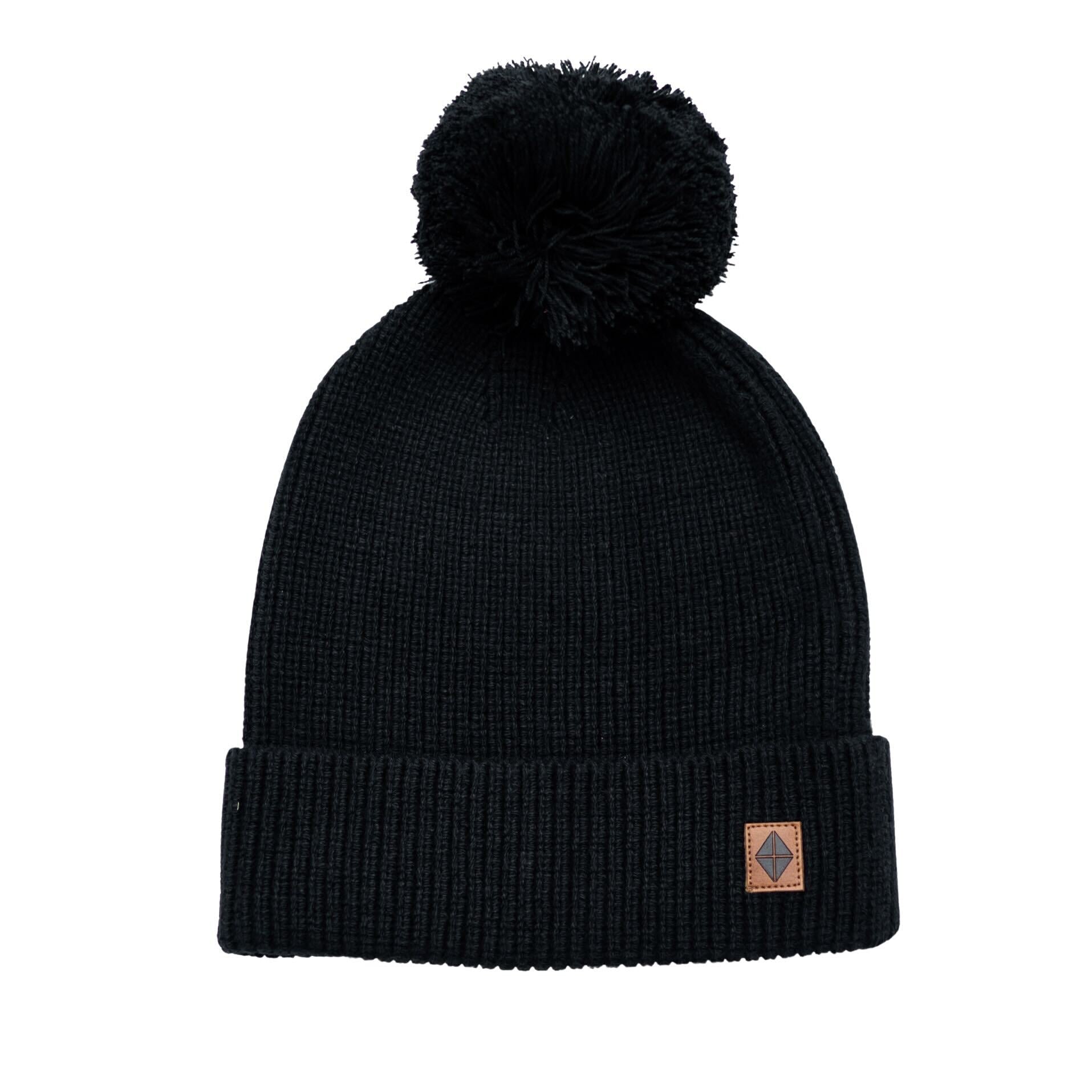 Chunky Knit Adult Pom Beanie in Midnight