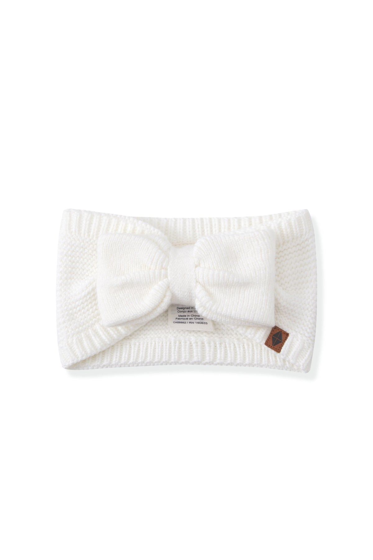 Chunky Knit Bow Headband in Cloud
