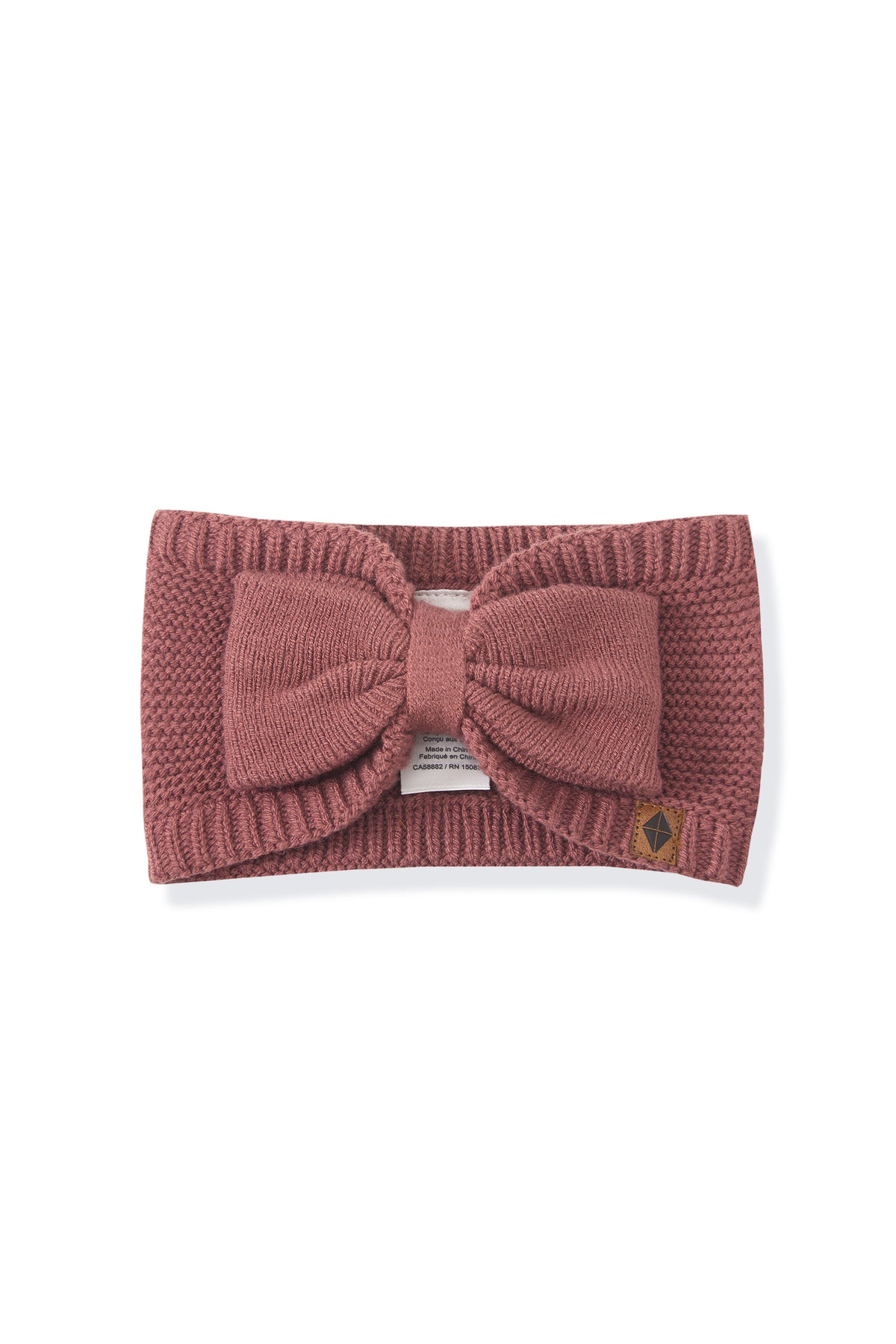 Chunky Knit Bow Headband in Ember