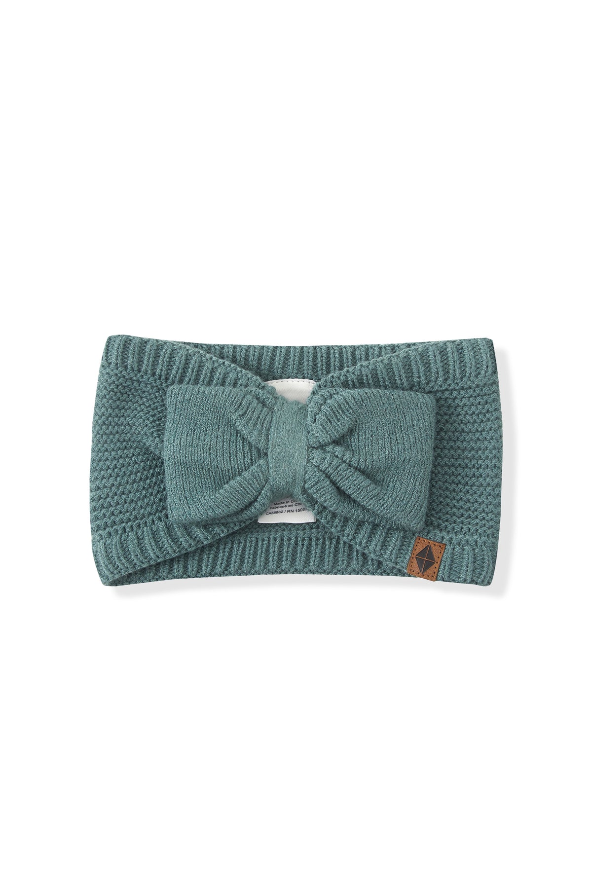 Chunky Knit Bow Headband in Pine