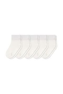 Quarter Socks Combo 5-Pack in Cloud laying flat on a white background.