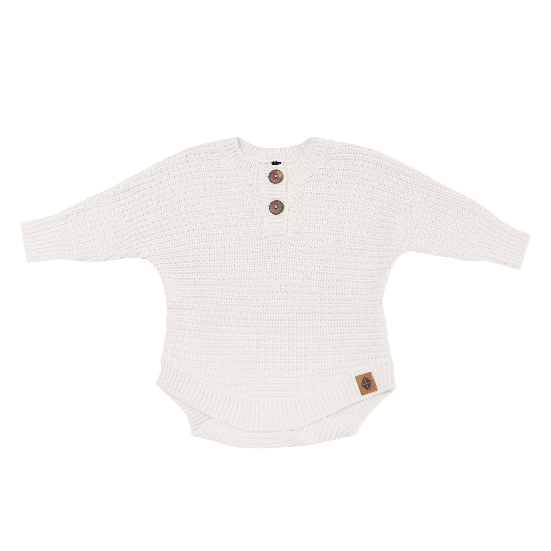 Product photo of the Chunky Knit Romper in Oat