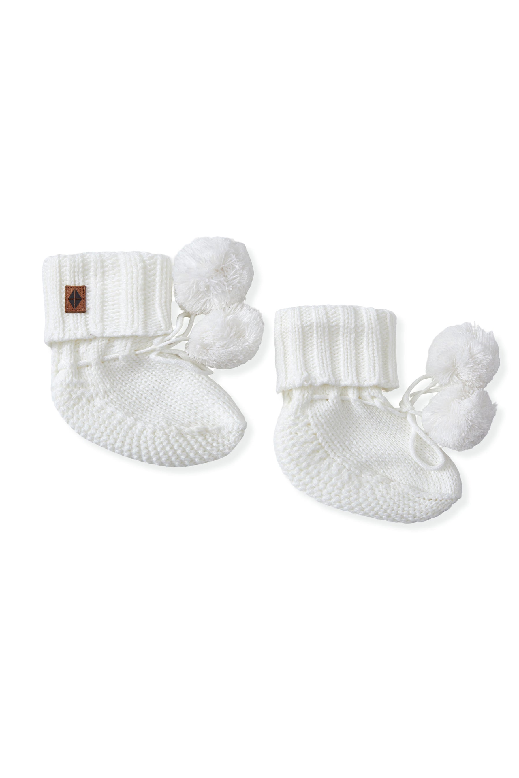 Knit Booties in Cloud on a white background