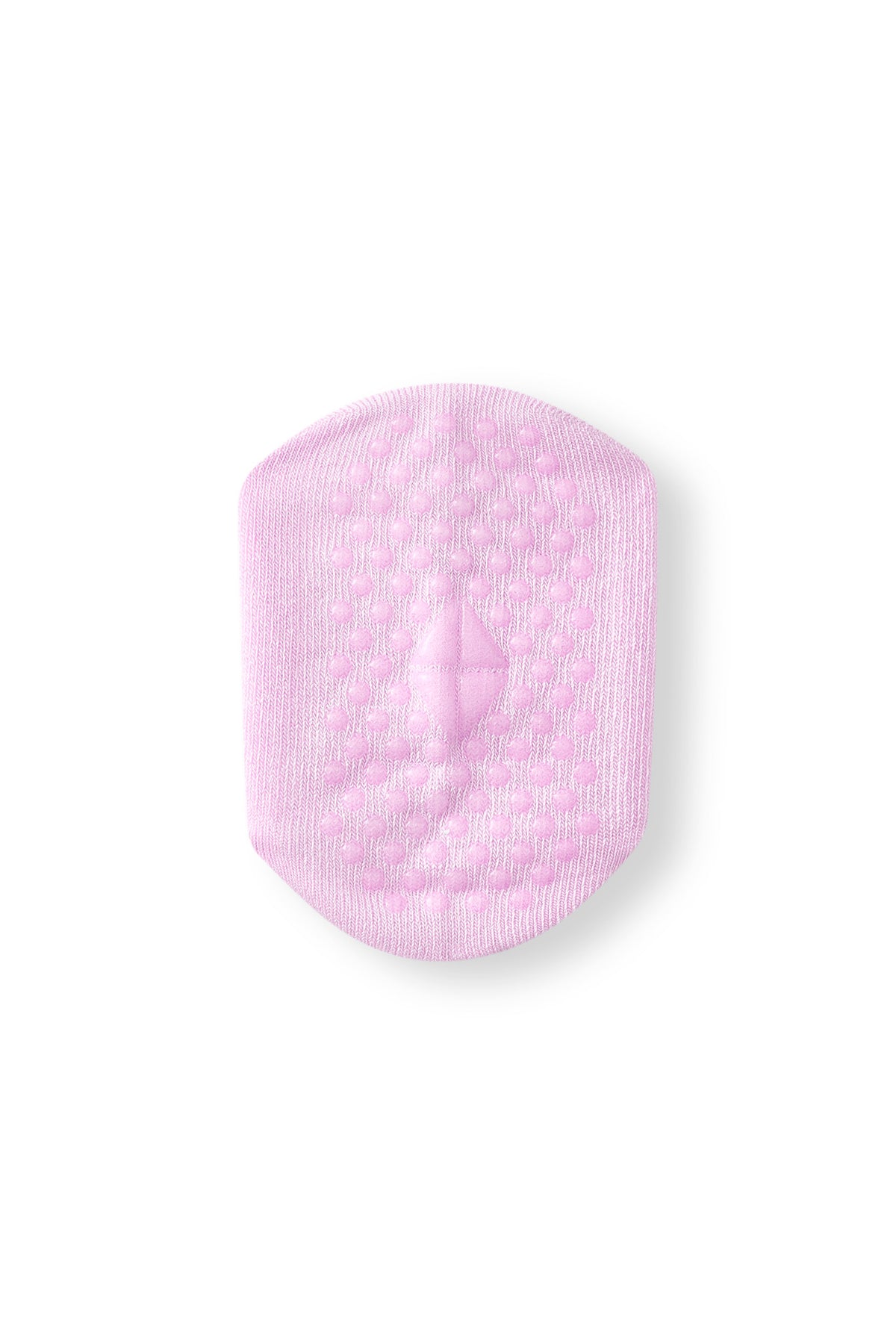 A single light pink textured non-slip sock with rounded corners, shown on a plain white background.