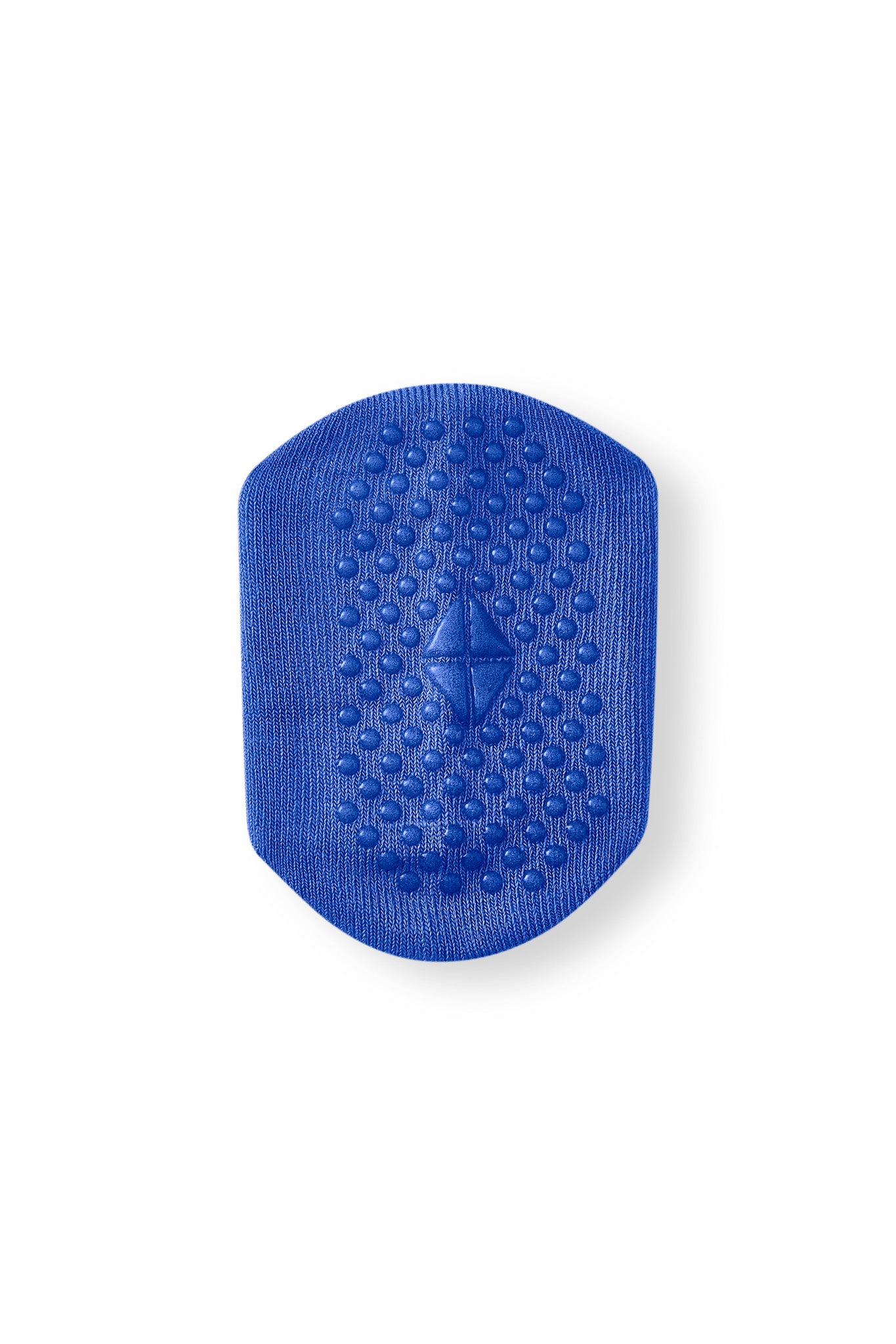 A blue textured silicone massage pad with a diamond-shaped center, shown on a plain white background.